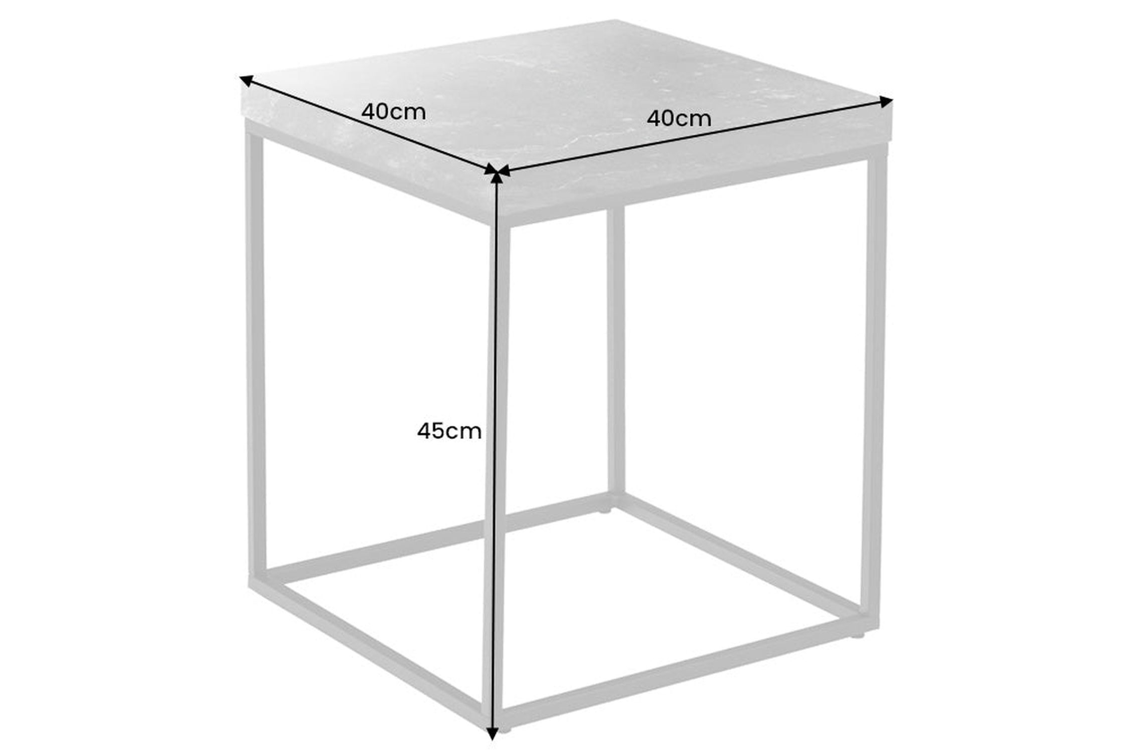 Table d'appoint en noir blanc 40 x 40 cm aspect marbre Moebel, Tabelle