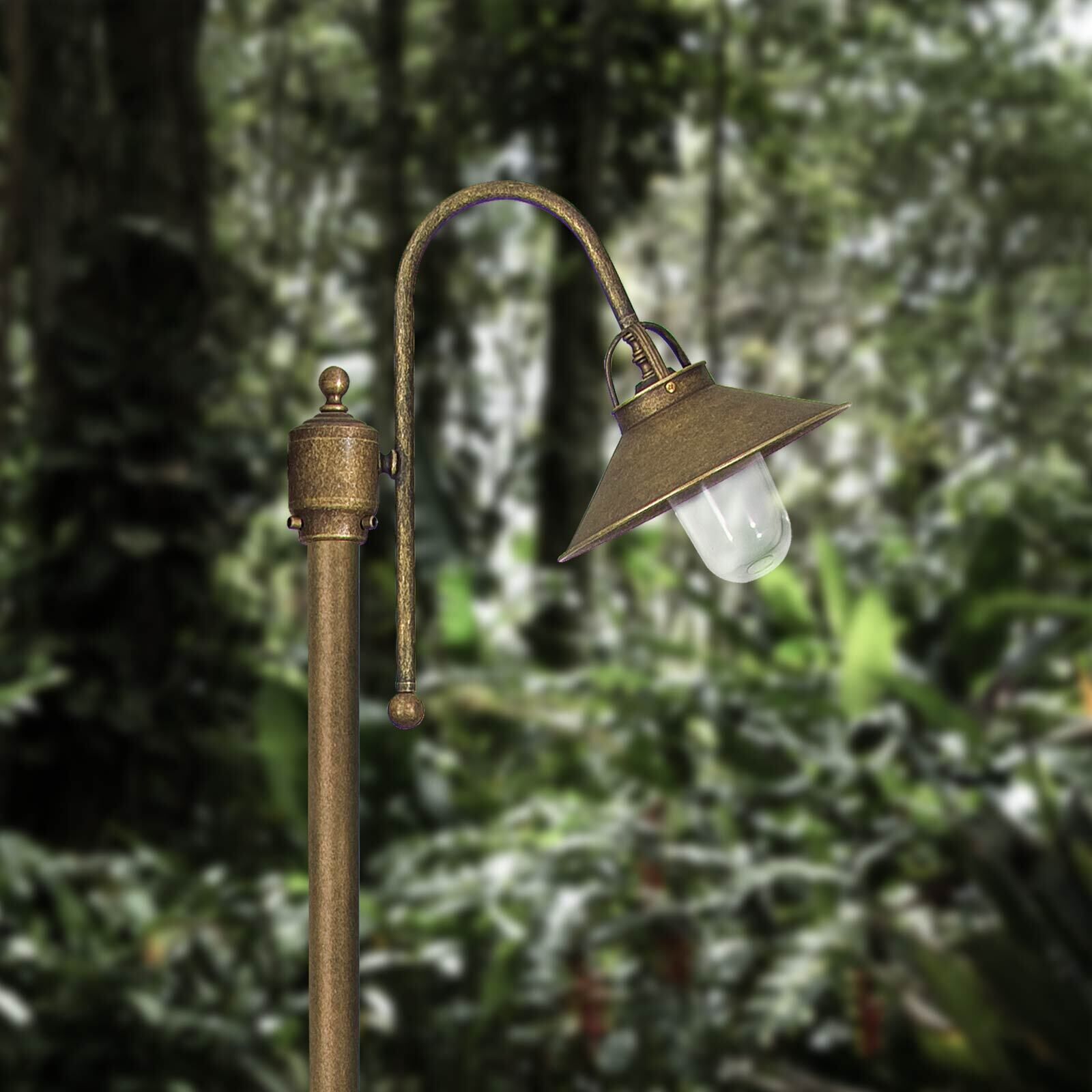 Lampadaire extérieur IP44 E27 148 cm laiton verre Maritim Lampe