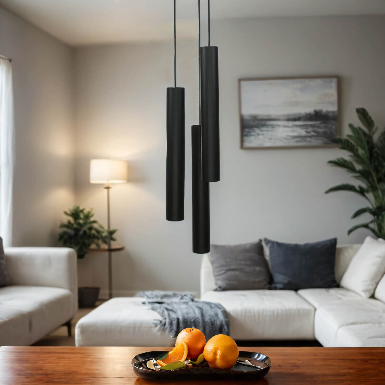 Pendelleuchte EYE Schwarz 3-flmg Wohnzimmer Lampe Lampe, Drinnen, Wohnzimmer, Zimmer, Innenarchitektur