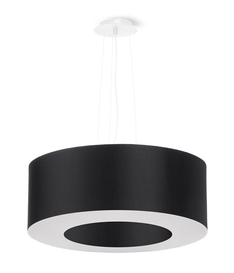 Lampe à suspendre ronde Ø 50 cm Noir Tissu Moderne SANNY