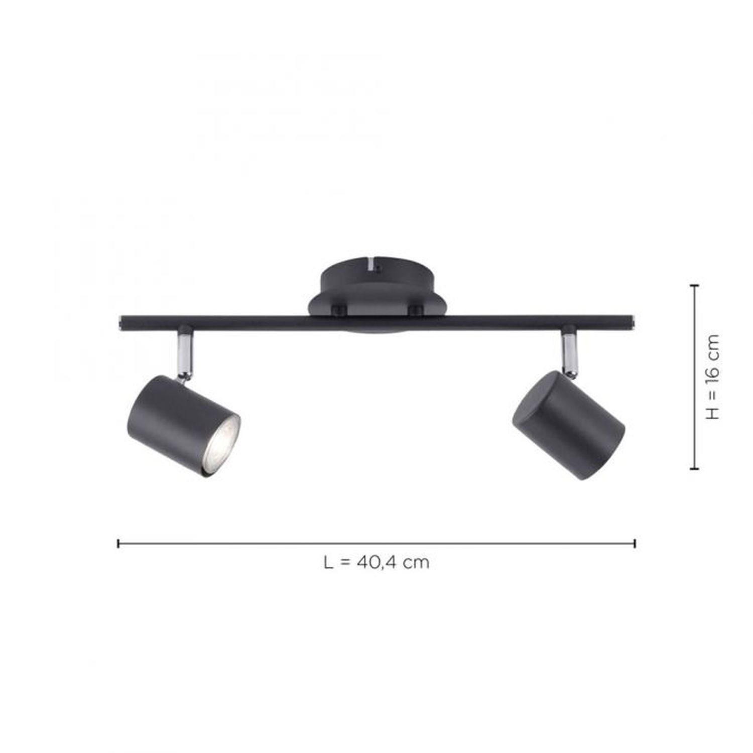 Flexibler Deckenstrahler Metall Schwarz GU10 2-flammig Beleuchtung, Lampe, Leuchte