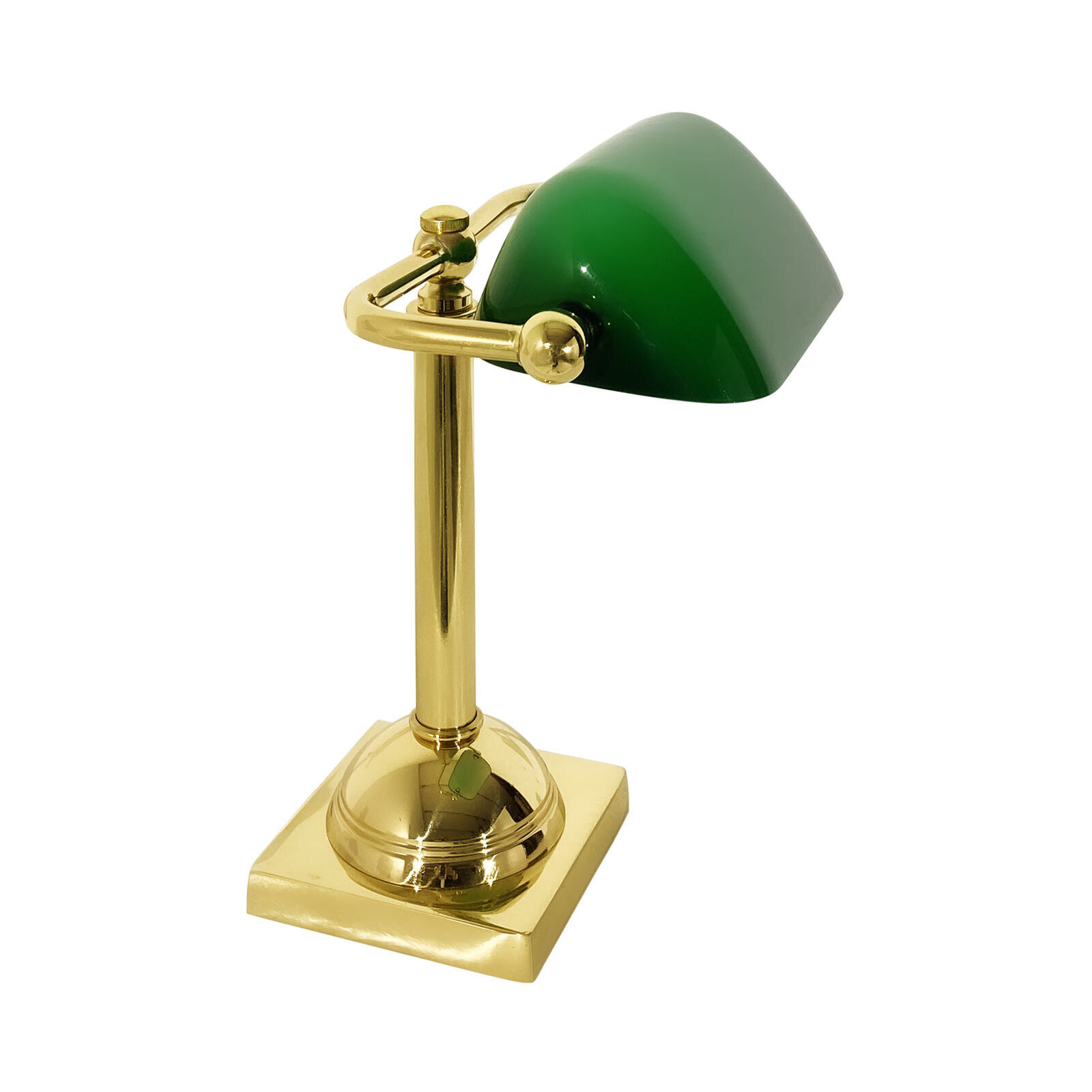 bankerlampe-schreibtischleuchte-jugendstil-1x-e14-messing-poliert-gruen-fuer-arbeitszimmer-1 Tischlampe, Brass, Grün, Schreibtischlampe, Klemmarmatur