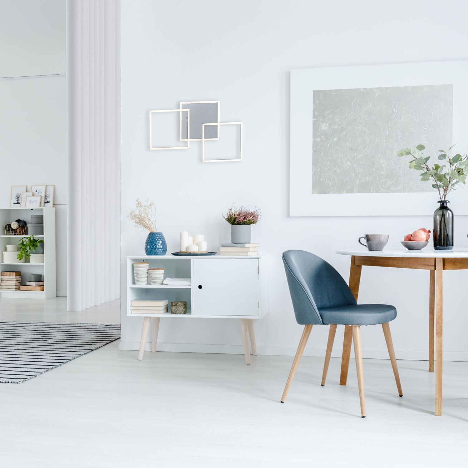 wohnzimmer, deko, stuhl, tisch, schrank