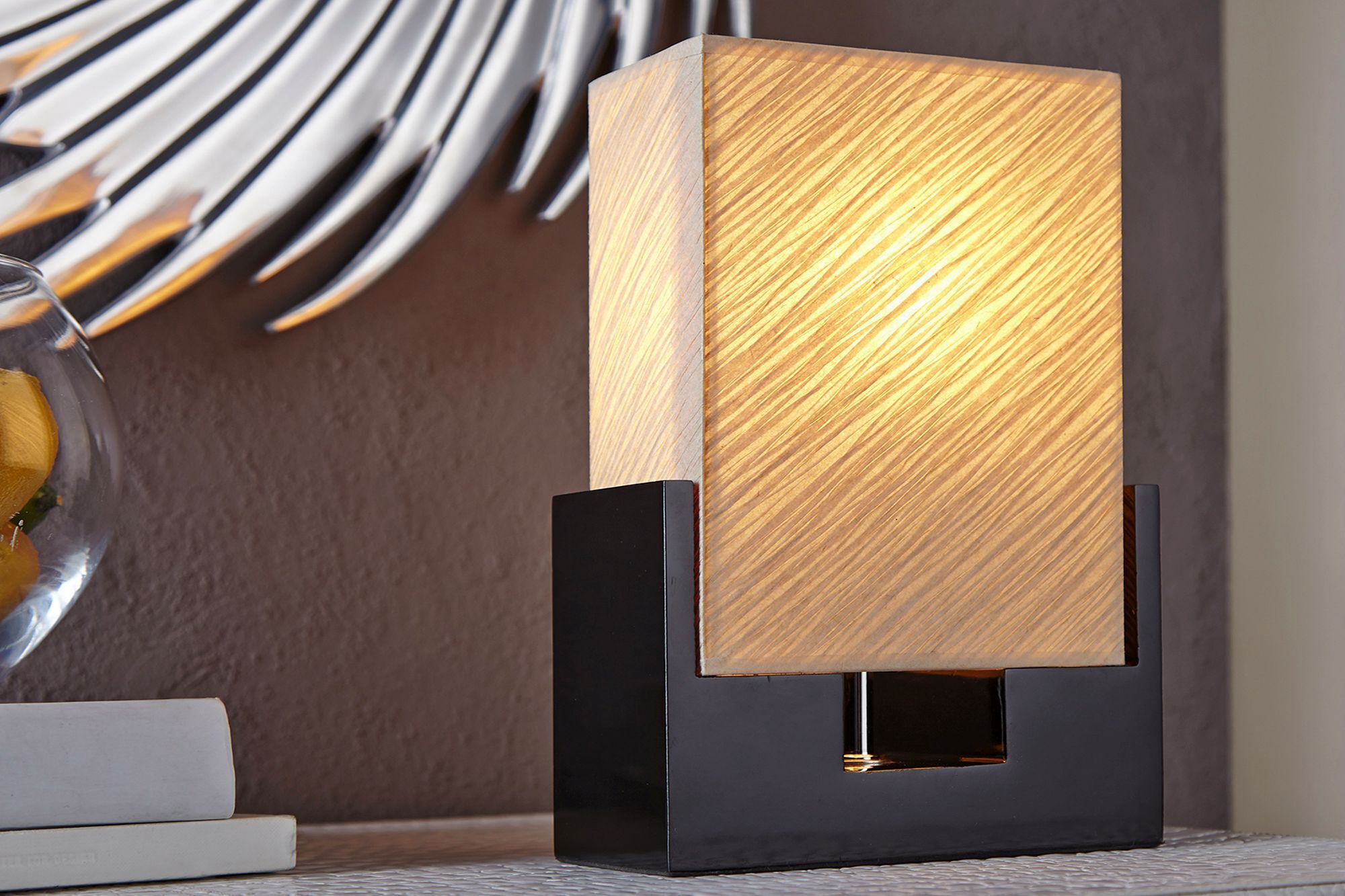 Noble lampe de table papier Bauhaus angulaire 25cm Lampe, Tischlampe