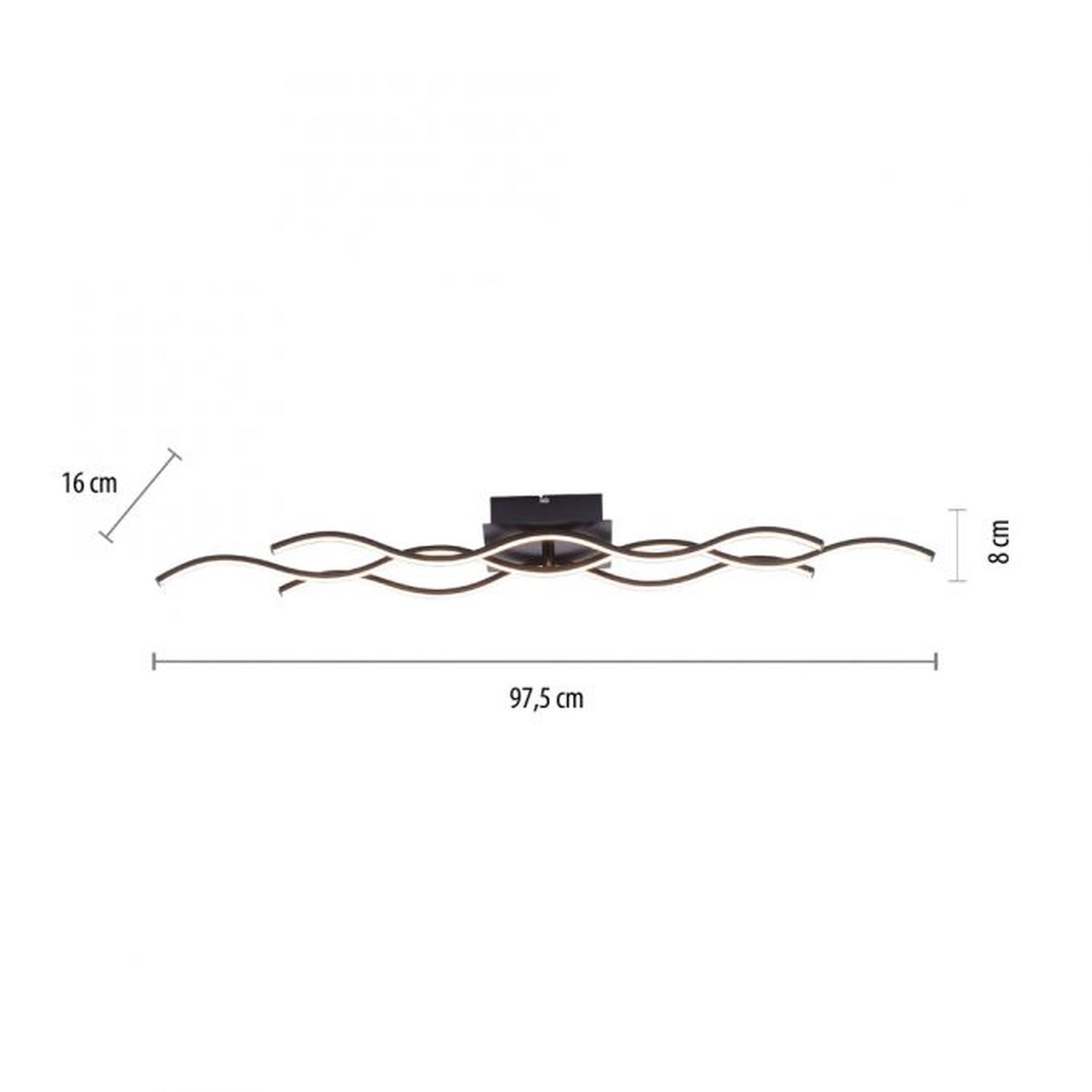 Lampe de plafonnier LED Vagues Métal Noir 3920 lm Moderne Lampe de plafonnier LED Vagues Métal Noir 3920 lm Moderne