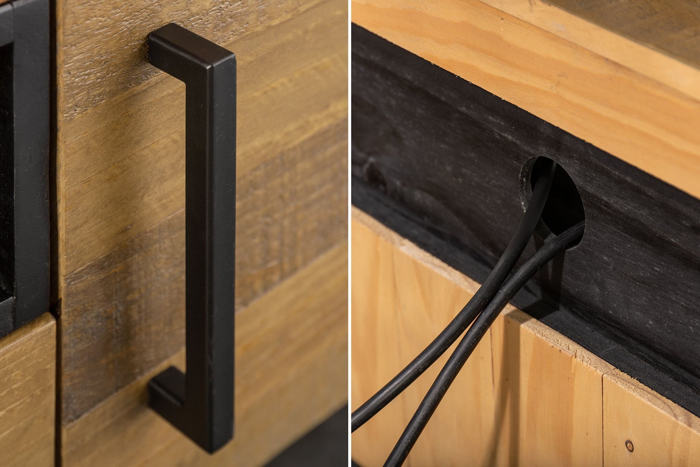 TV Lowboard 200 cm breit Kufengestell Industrial Design Drinnen, Innenarchitektur, Schublade, Holz, Adapter
