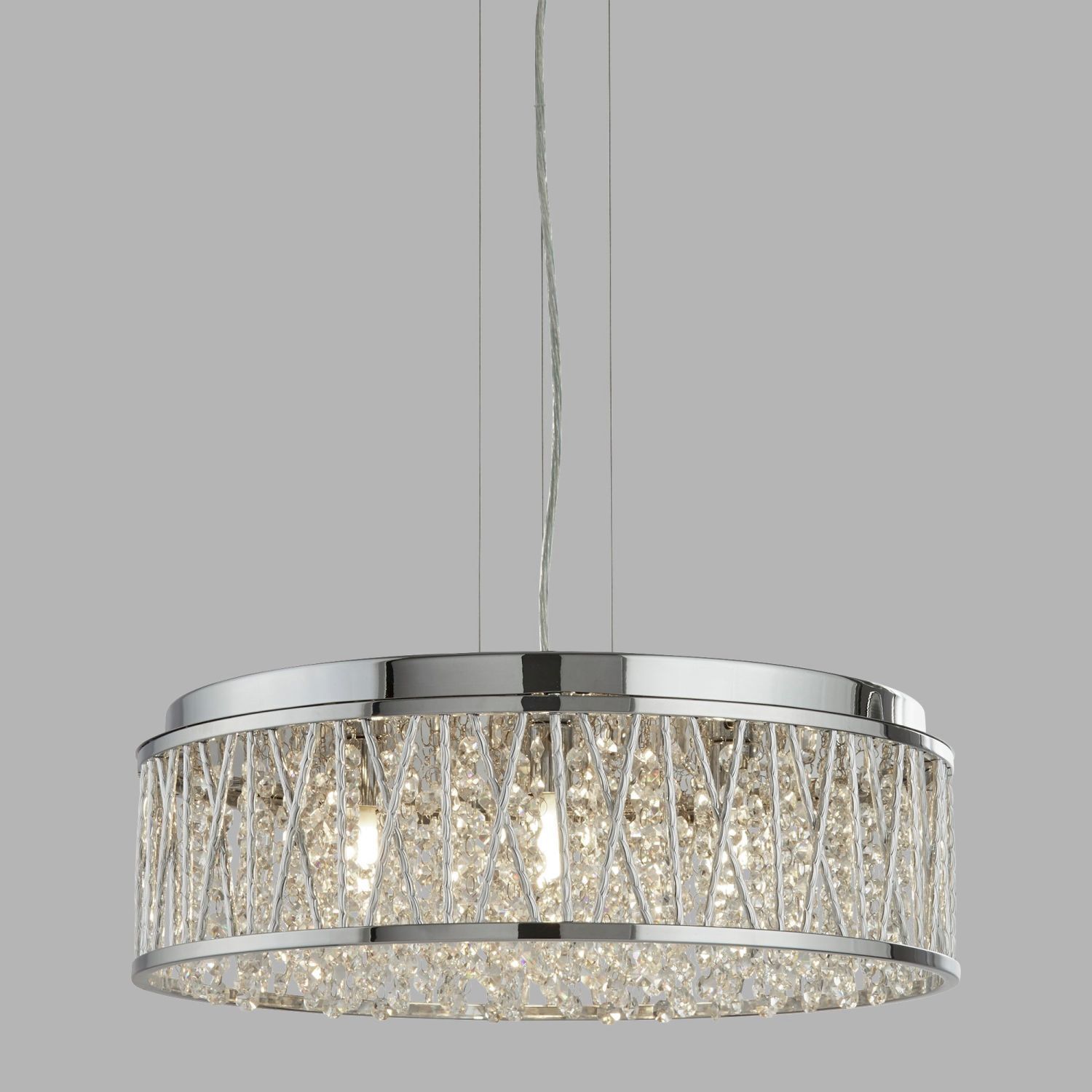 Hängelampe Kristall Ø 48 cm H: max. 135 cm verstellbar 7x G9