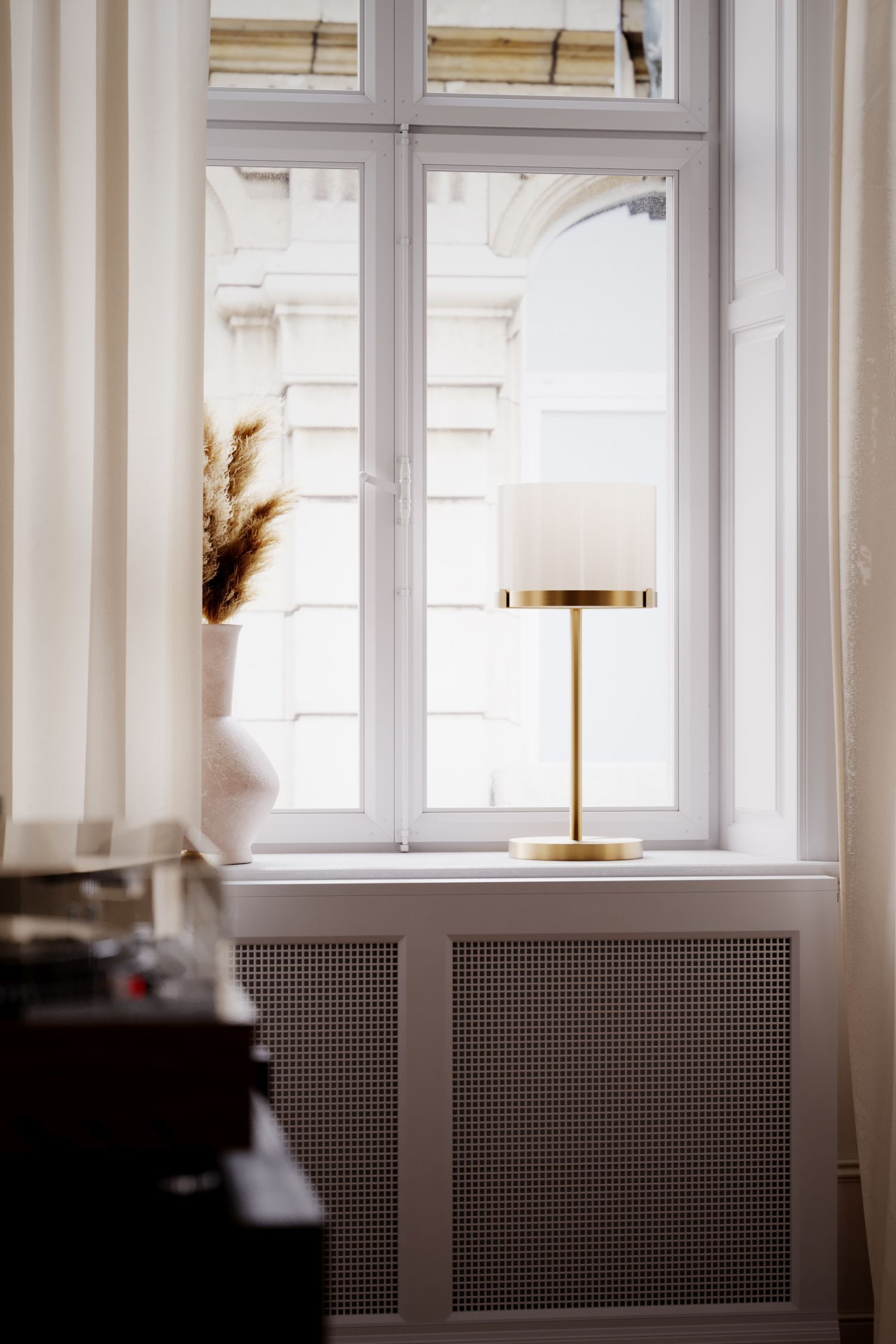 Fenster, Fensterbank, Drinnen, Innenarchitektur, Lampe