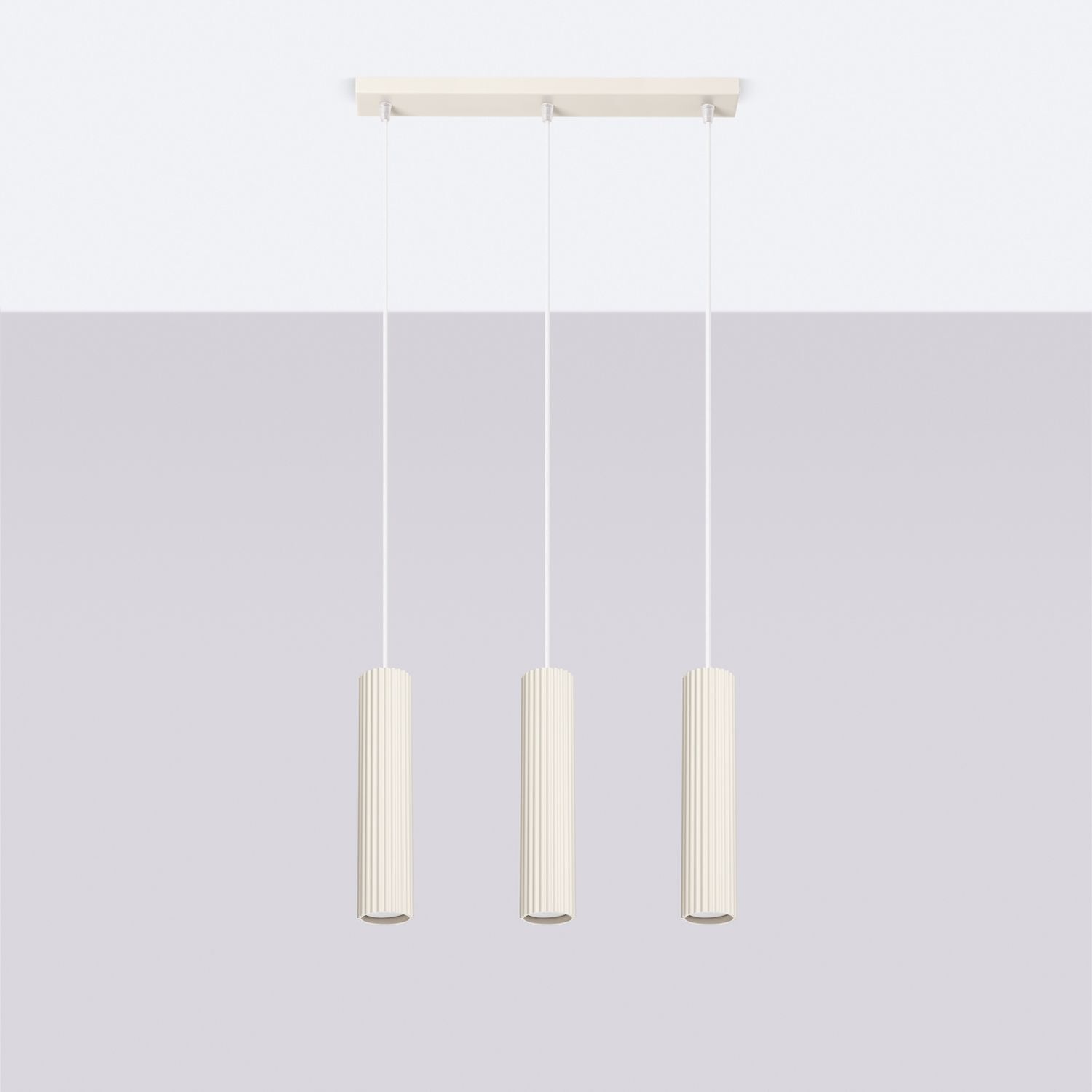 Suspension à 3 flammes GU10 L : 45 cm en Crème Moderne