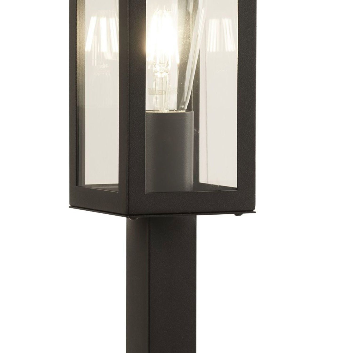 Lampe d'extérieur IP44 E27 45 cm noir verre acier inoxydable Moderne