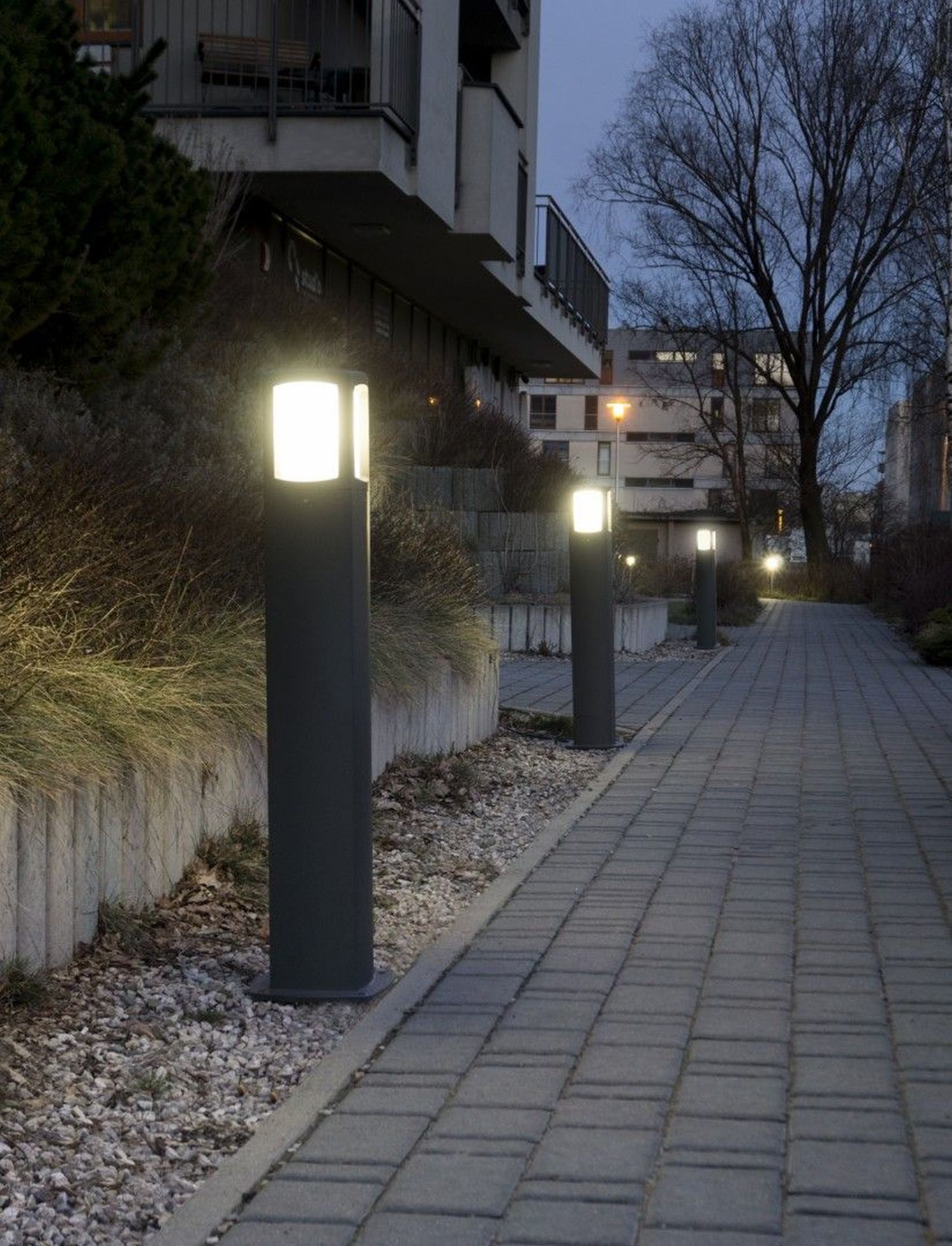 Petite lampe de chemin Gris foncé Aluminium E27 IP65 100 cm Stadt, Straße, Pfad, Bürgersteig