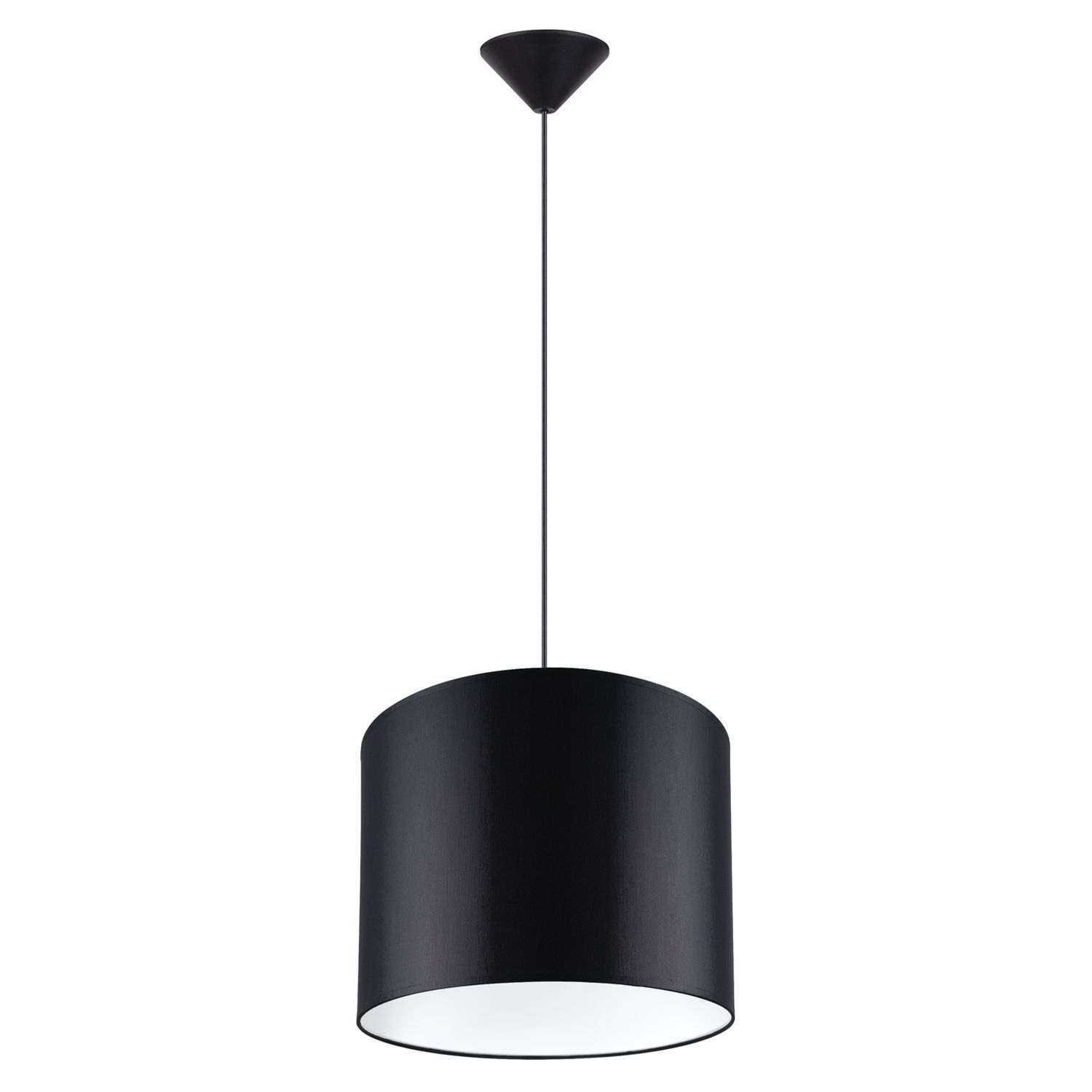 Runde Hängelampe Stoff Schwarz E27 rund Ø30 cm blendarm