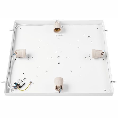 Gemütliche Deckenleuchte Pinie Glas B:48 cm E27 4-flmg Weißes Brett, Wanne