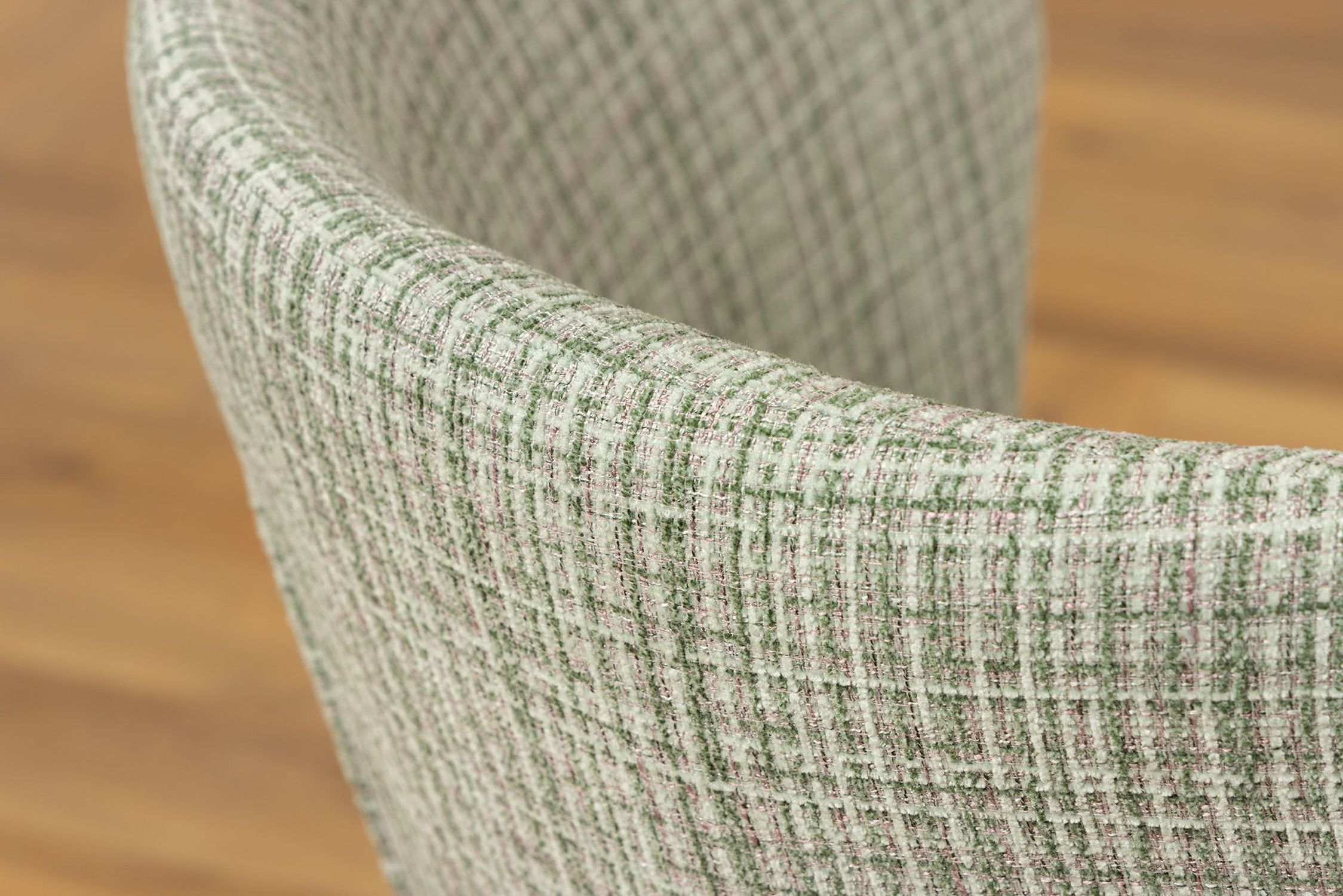 Chaise de salle à manger Bouclé en vert rose à carreaux sans accoudoirs Gewebt, Dekoration für Zuhause, Couch, Mobiliar, Leinen