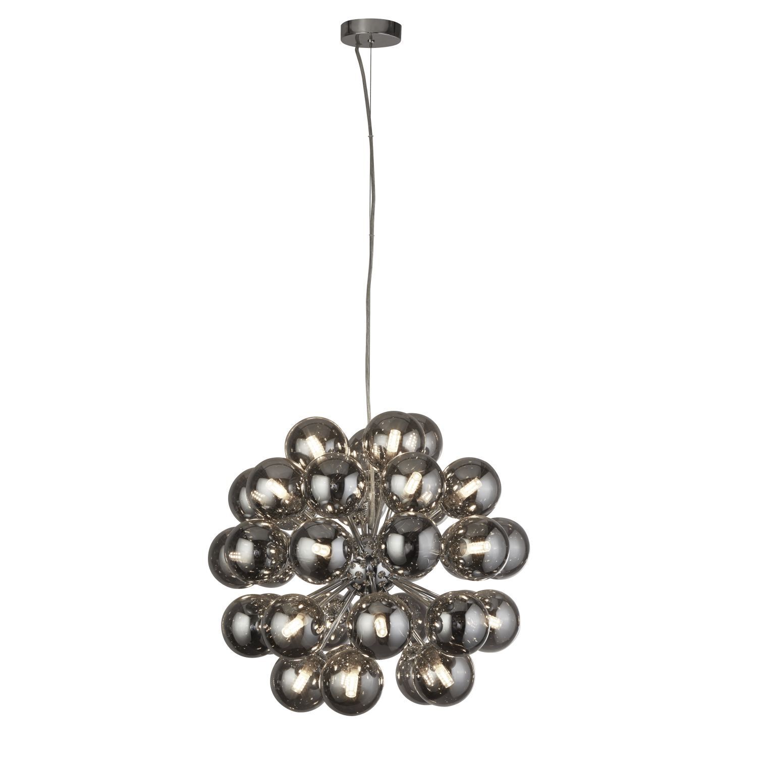 Pendelleuchte Rauchglas Ø 51 cm 27x G9 Grau Chrom CARTER