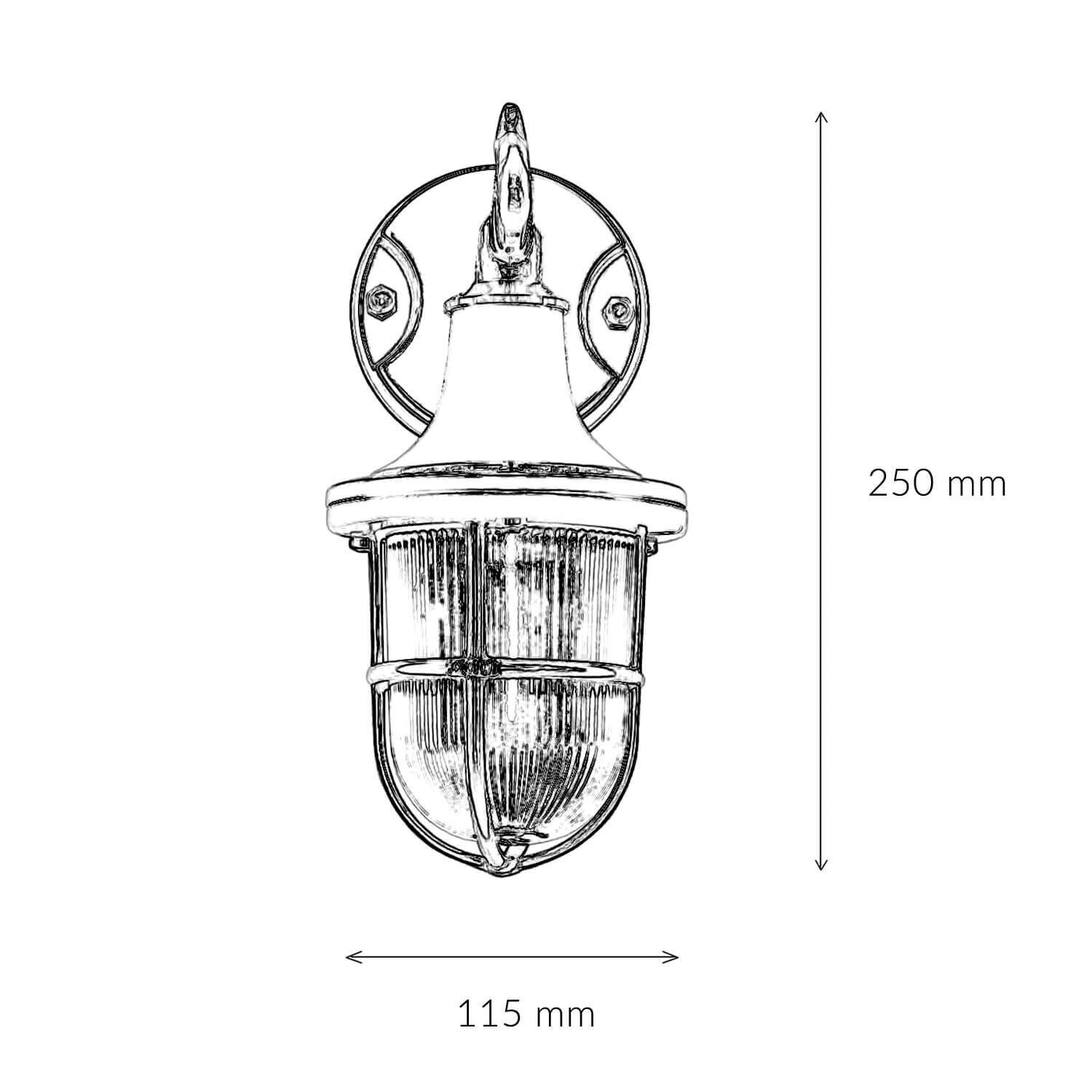 Antike Wandlampe Echt Messing für Außen SANTORIN