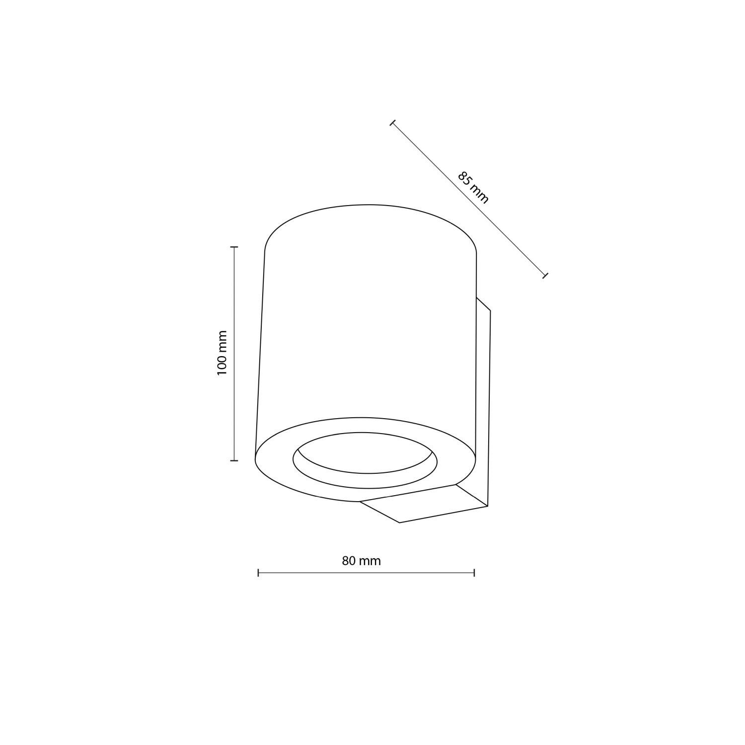 Wandlampe Holz Metall GU10 H: 8,5 cm klein Downlight Diagramm, Handlung