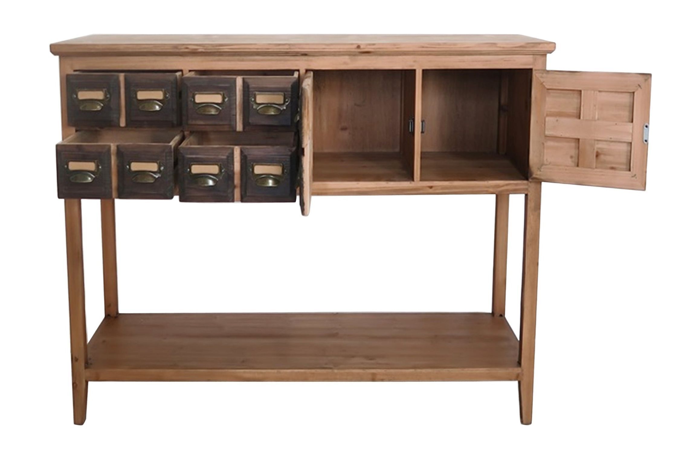 Table console avec tiroir en bois (pin) en brun 125cm