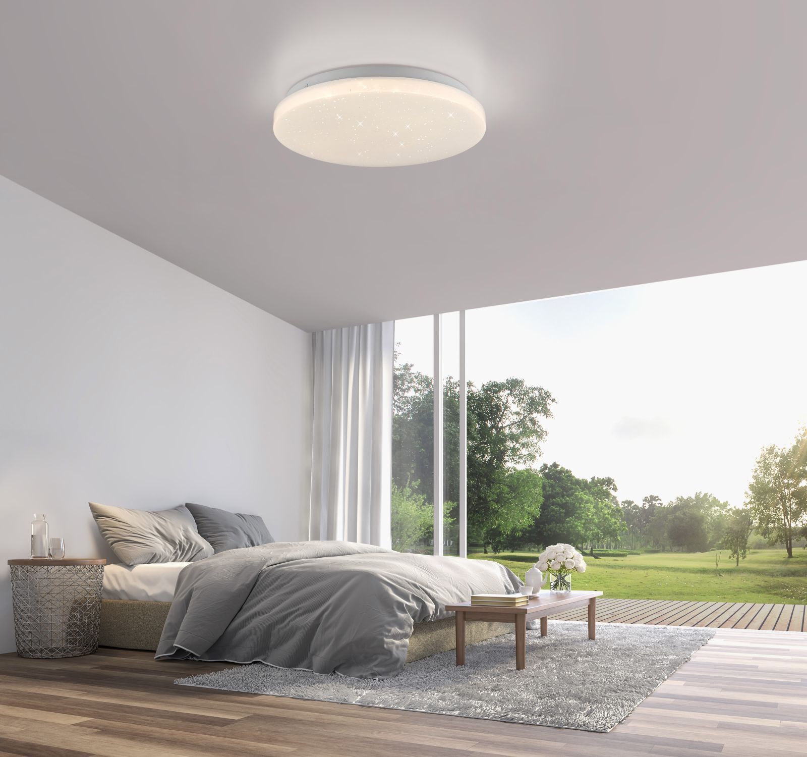 LED Deckenlampe Sternenhimmel Ø26 cm 1375 lm gemütlich Deckenleuchte, Dekoration für Zuhause, Drinnen, Innenarchitektur
