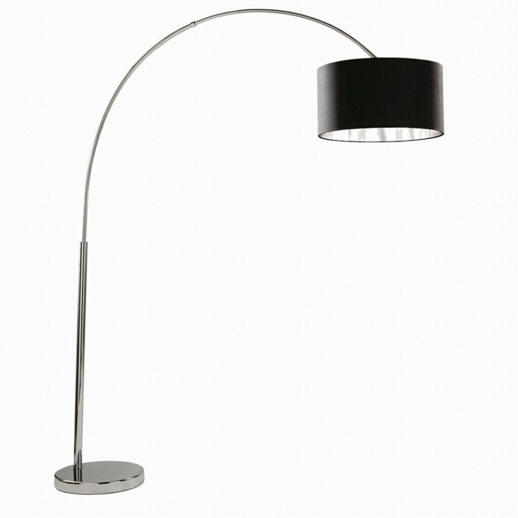 Moderne Bogenleuchte in chrom schwarz Lampe, Lampenschirm