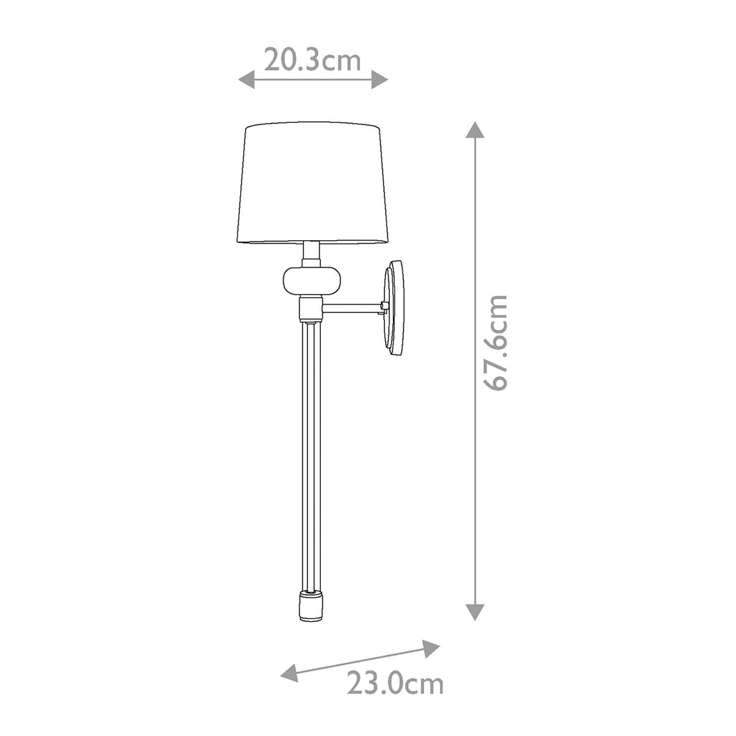 Wandlampe Stoff Metall 67,6 cm hoch Modern Bronze Antik Weiß