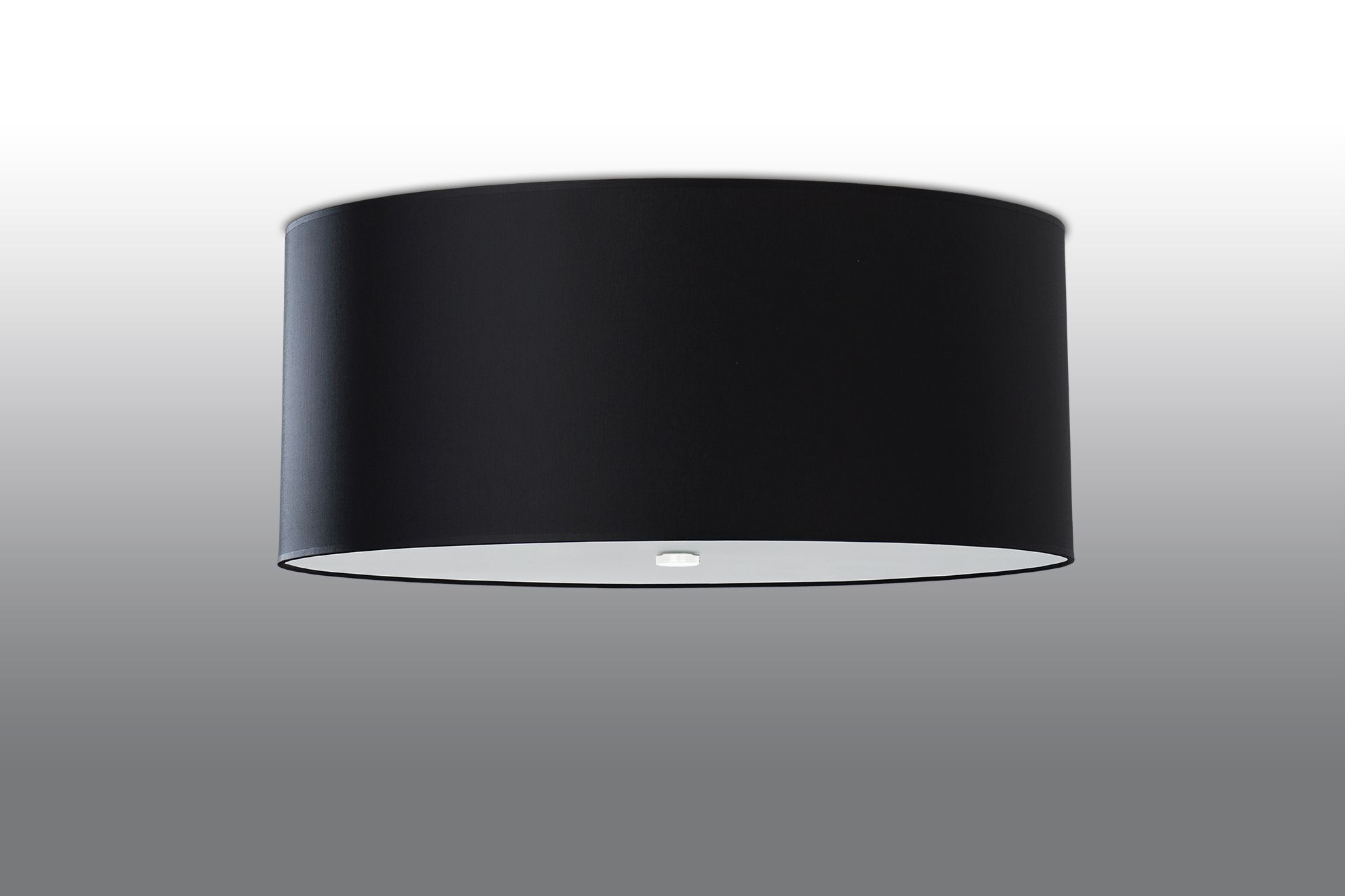 Deckenleuchte Stoff Glas Ø 70 cm H: 35 cm Schwarz