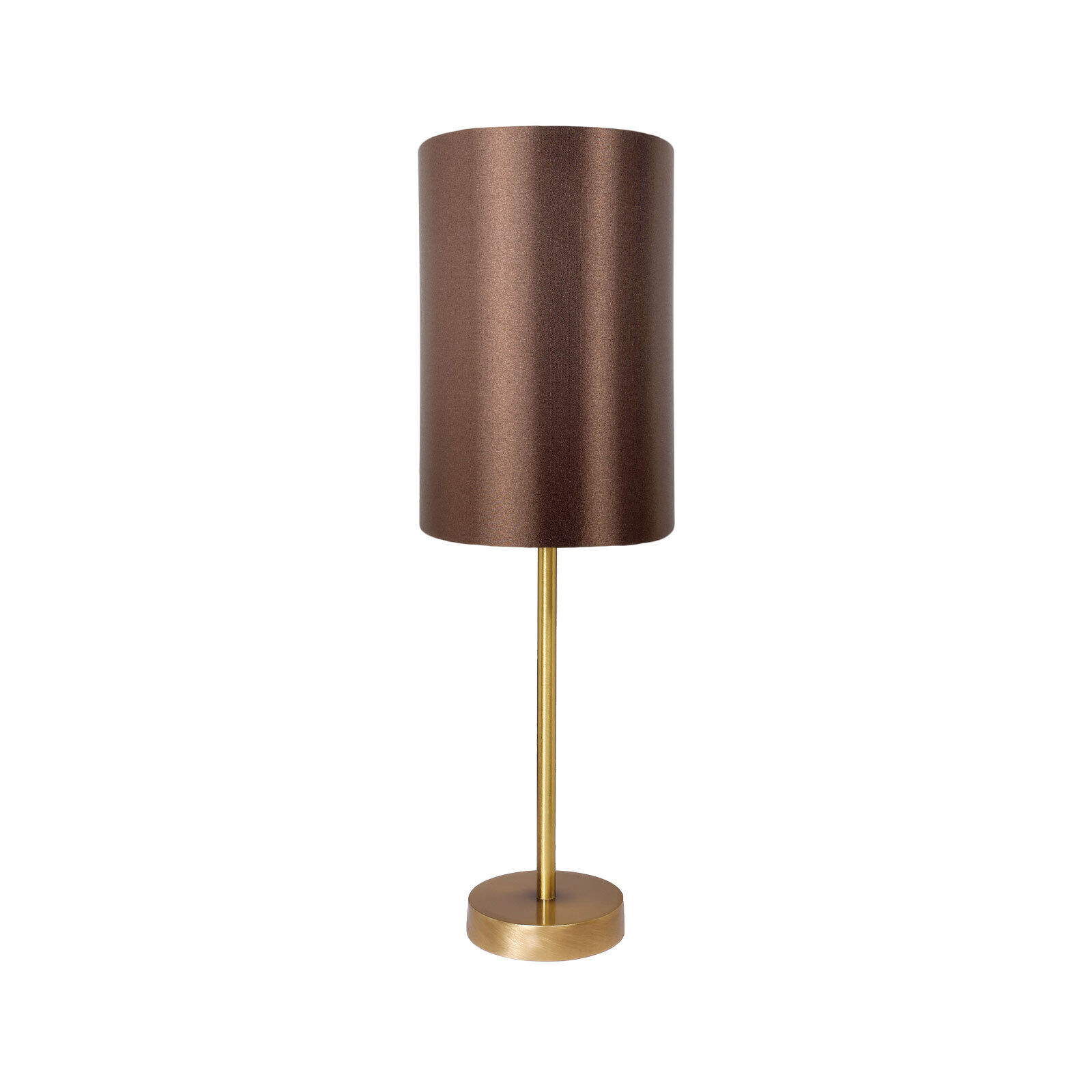 Lampe de chevet en bronze brun E27 48,5 cm laiton tissu