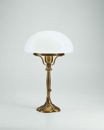 Lampe champignon Premium verre laiton E27 39 cm Art Nouveau