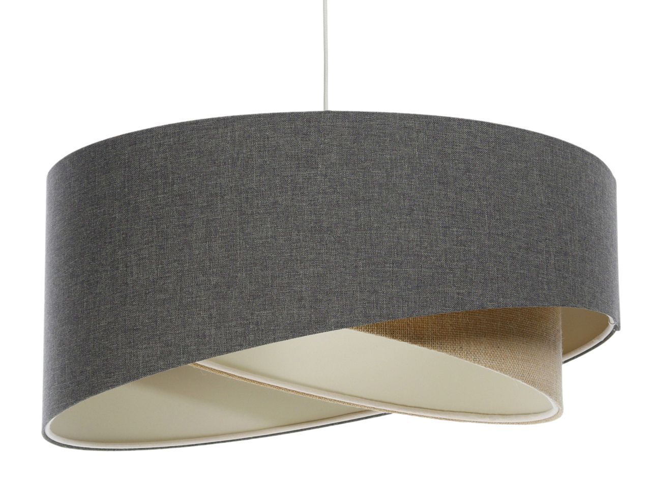 Suspension réglable Marron Beige E27 ronde Ø 45 cm Moderne Lampe
