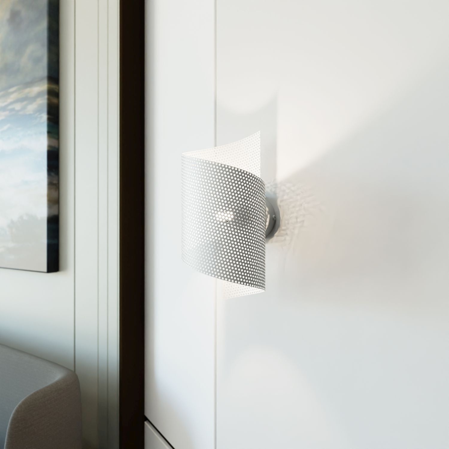 Wandlampe Modern Metall geschwungen G9 B:17 cm Weiß Drinnen, Innenarchitektur