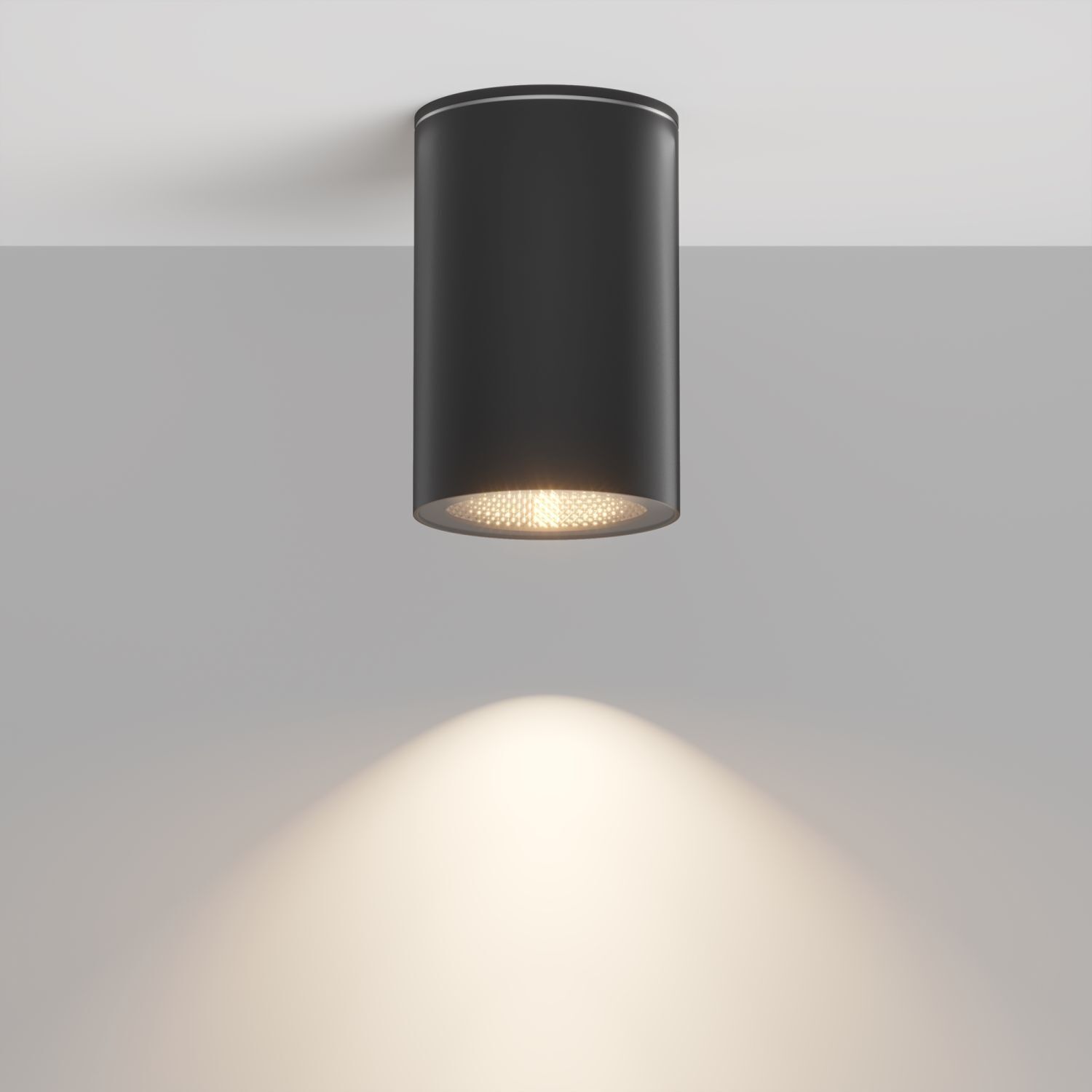 Deckenlampe Glas GU10 IP54 Ø 6,5 cm Aufputz Schwarz
