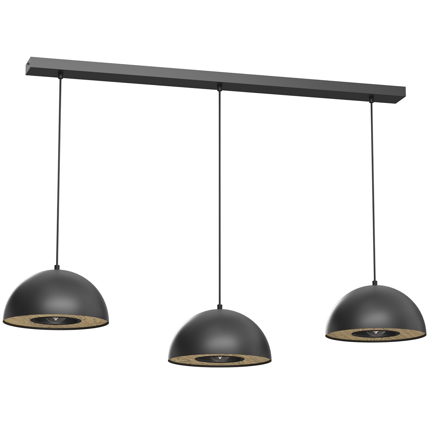 Längliche Hängelampe Metall Schwarz 132 cm E27 Loft
