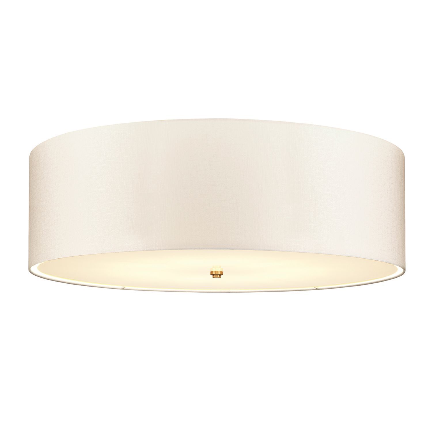 Plafonnier tissu crème laiton rond VARINDA