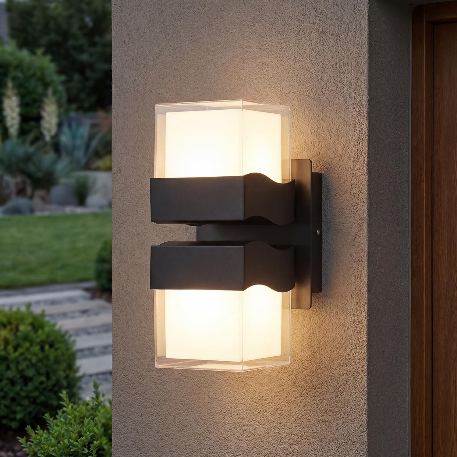 Außenlampe, Wandleuchte, Glasabdeckung, Laterne, Metall