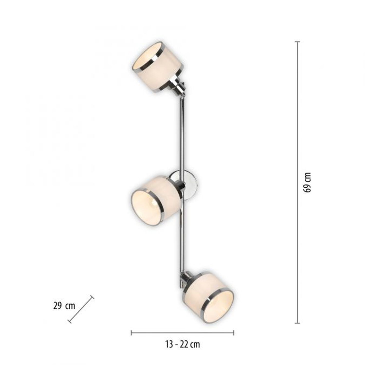 Spot de plafond réglable chromé 3-flamme E14 faible éblouissement