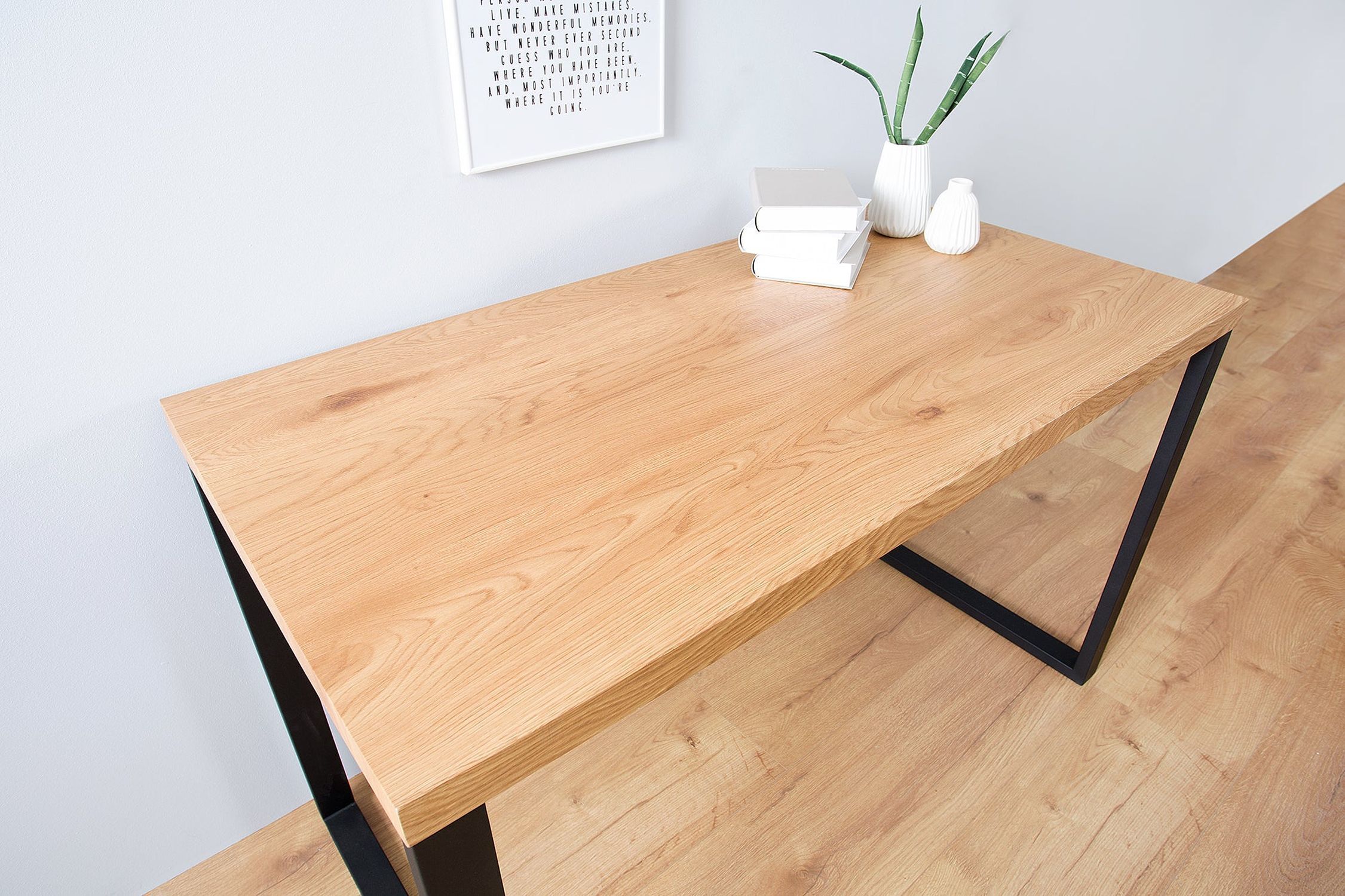 Bureau Industrial MDF fer 120 x 75 cm piètement traîneau