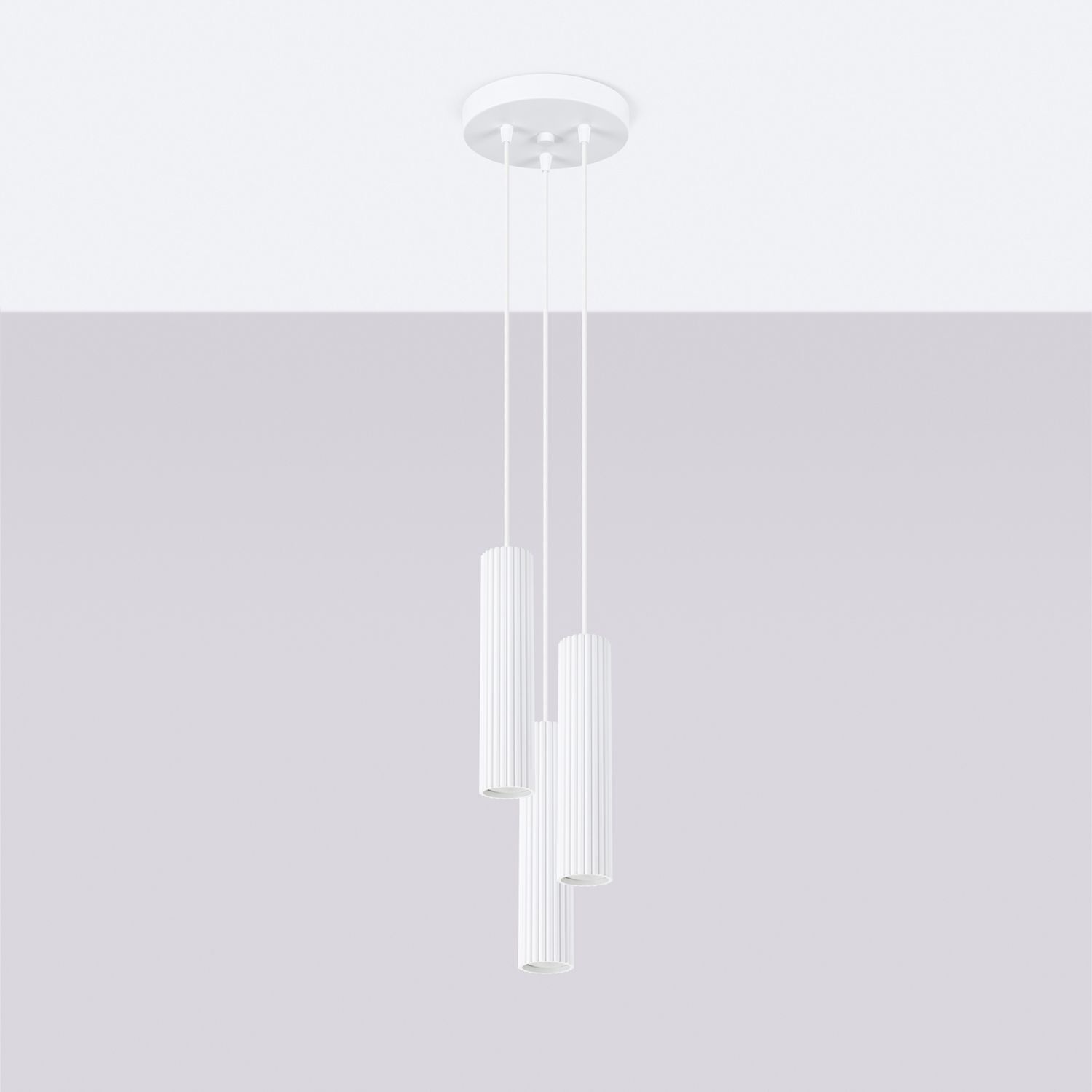 Lampe à suspendre 3 flammes GU10 Moderne L : 19,5 cm Blanc BERTA