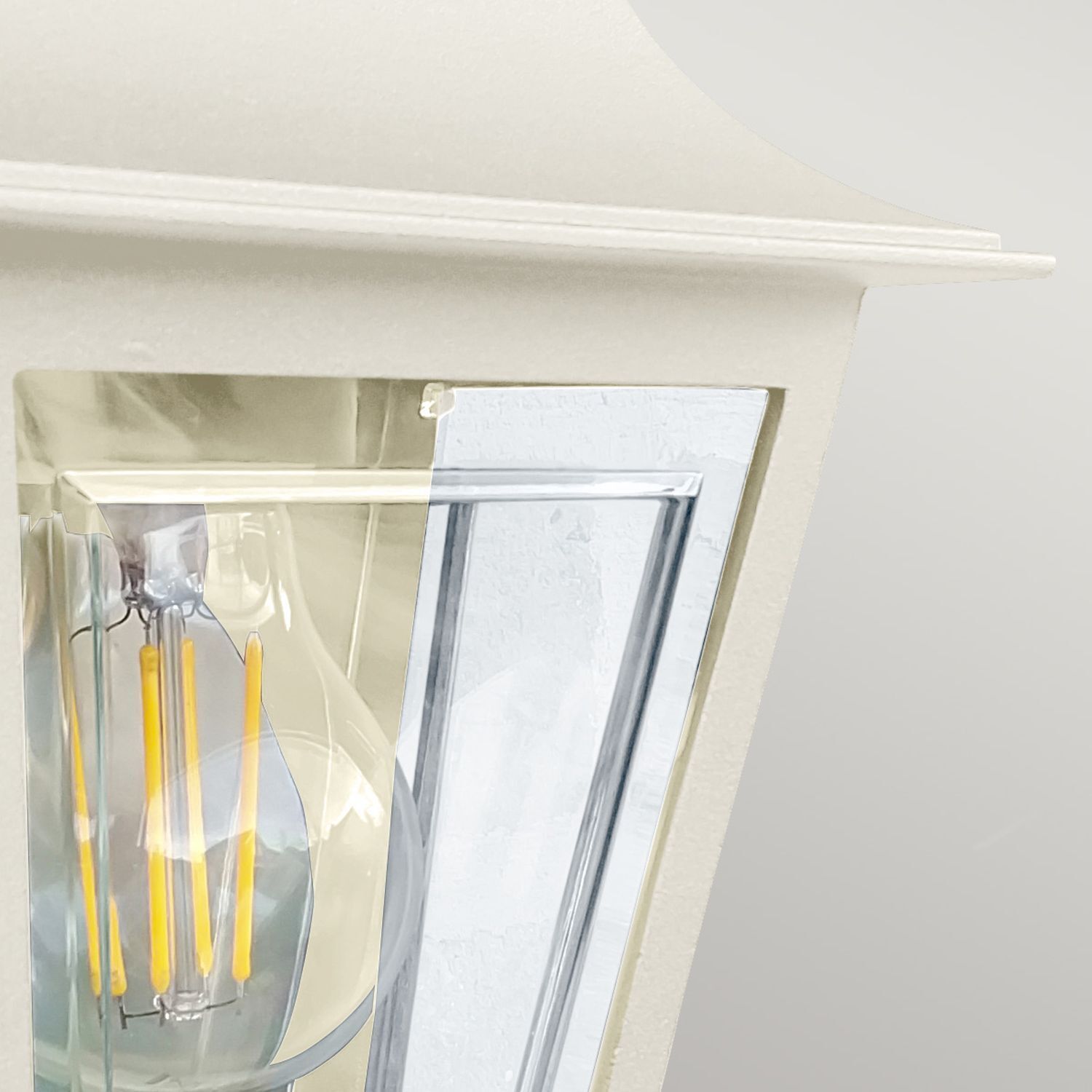 Außenleuchte Wand IP44 in Creme Rustikal E27 H: 32,5 cm Fenster, Fensterbank, Lampe