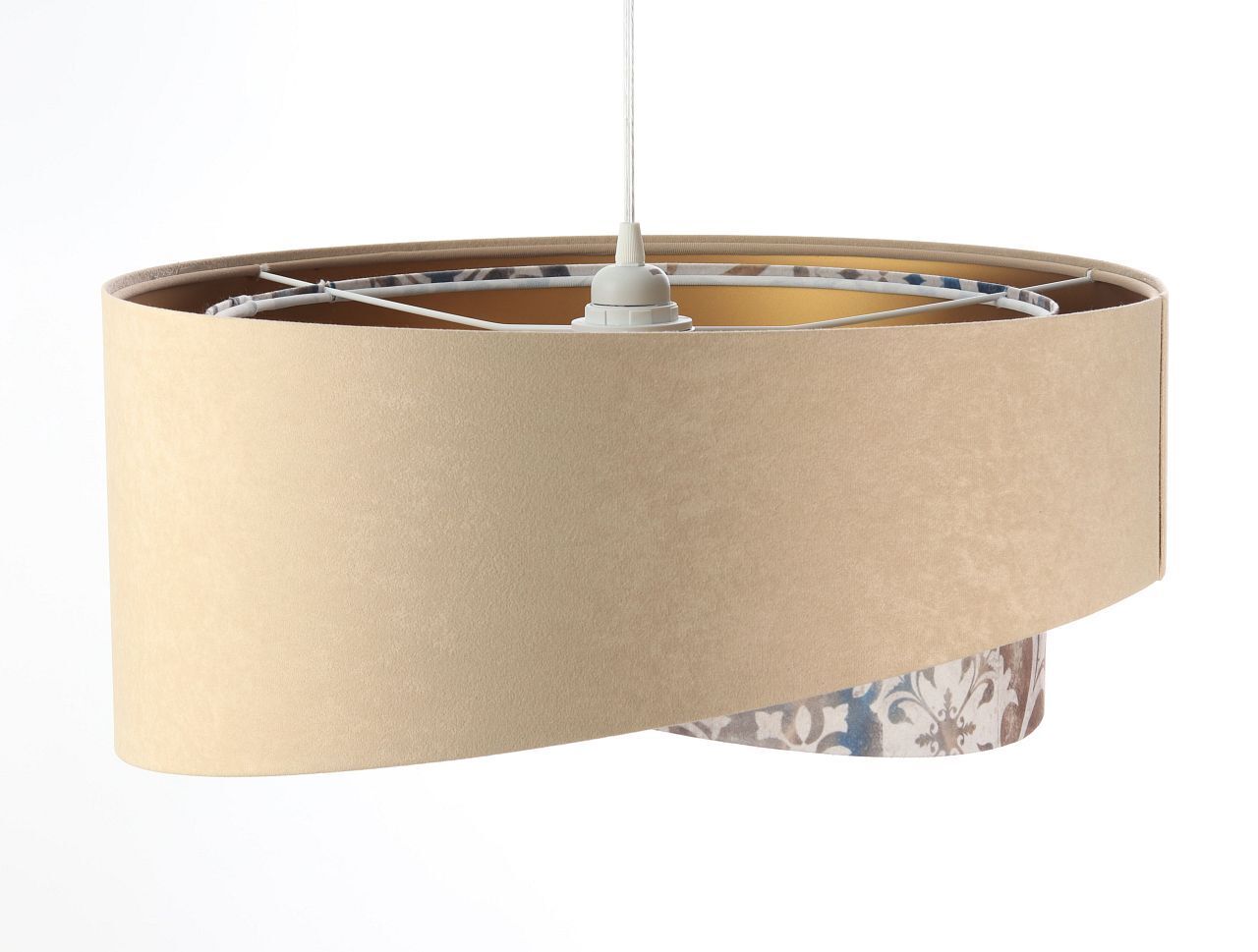 Lampe à suspendre Abat-jour en tissu aspect velours Ø 50 cn confortable E27