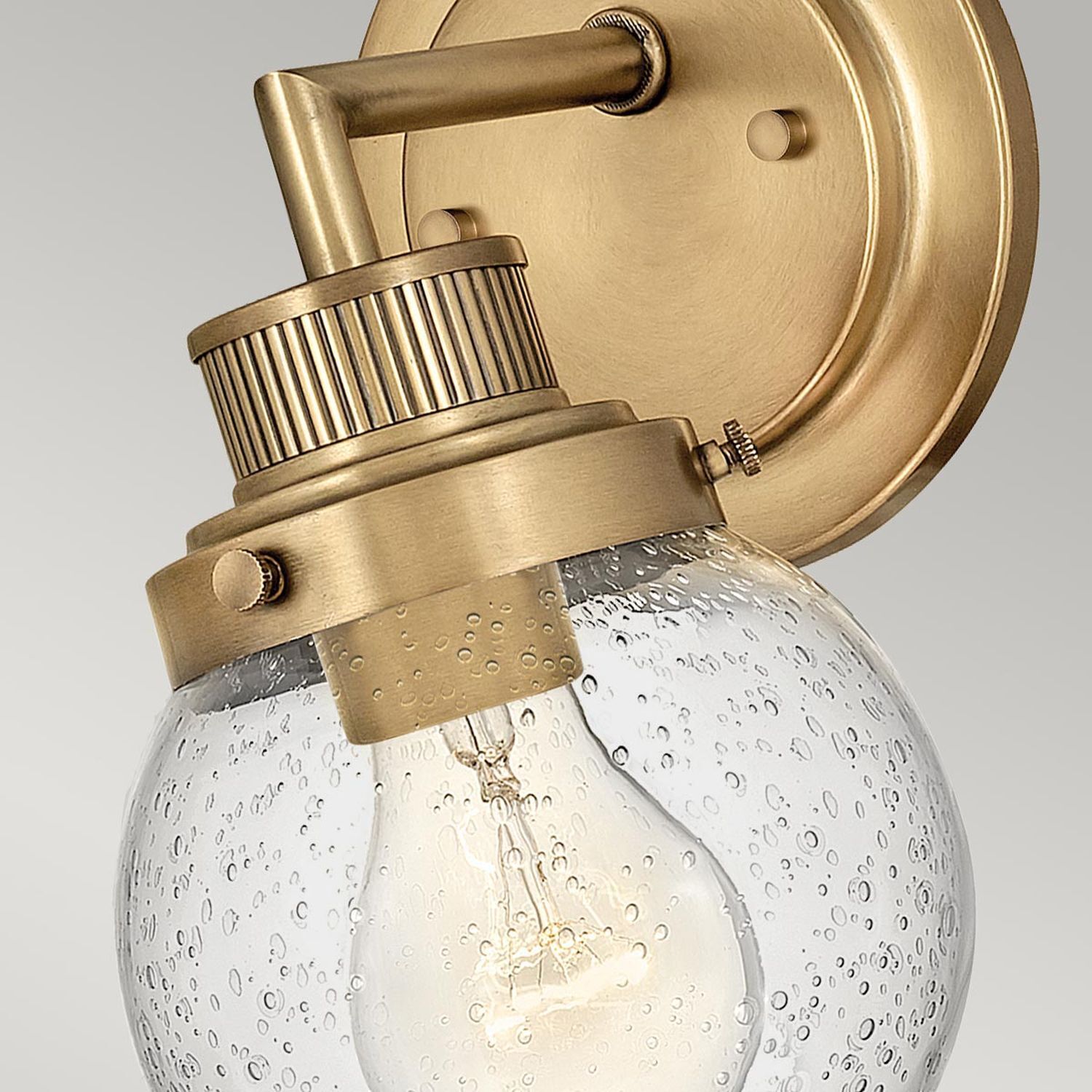 Lampe de salle de bain murale verre métal E27 IP44 hauteur 23,7 cm Abat-jour sphérique
