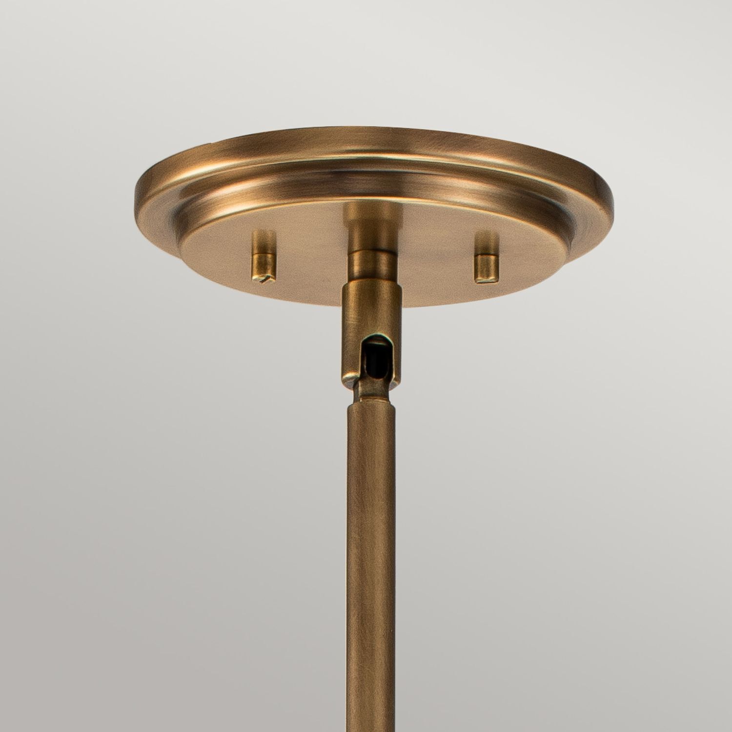 Hängeleuchte Metall Glas D: 28,9 cm H: max. 129,4 cm Deckenplatte, Messing, Deckenleuchte, Lampenstange, Antik brüniert