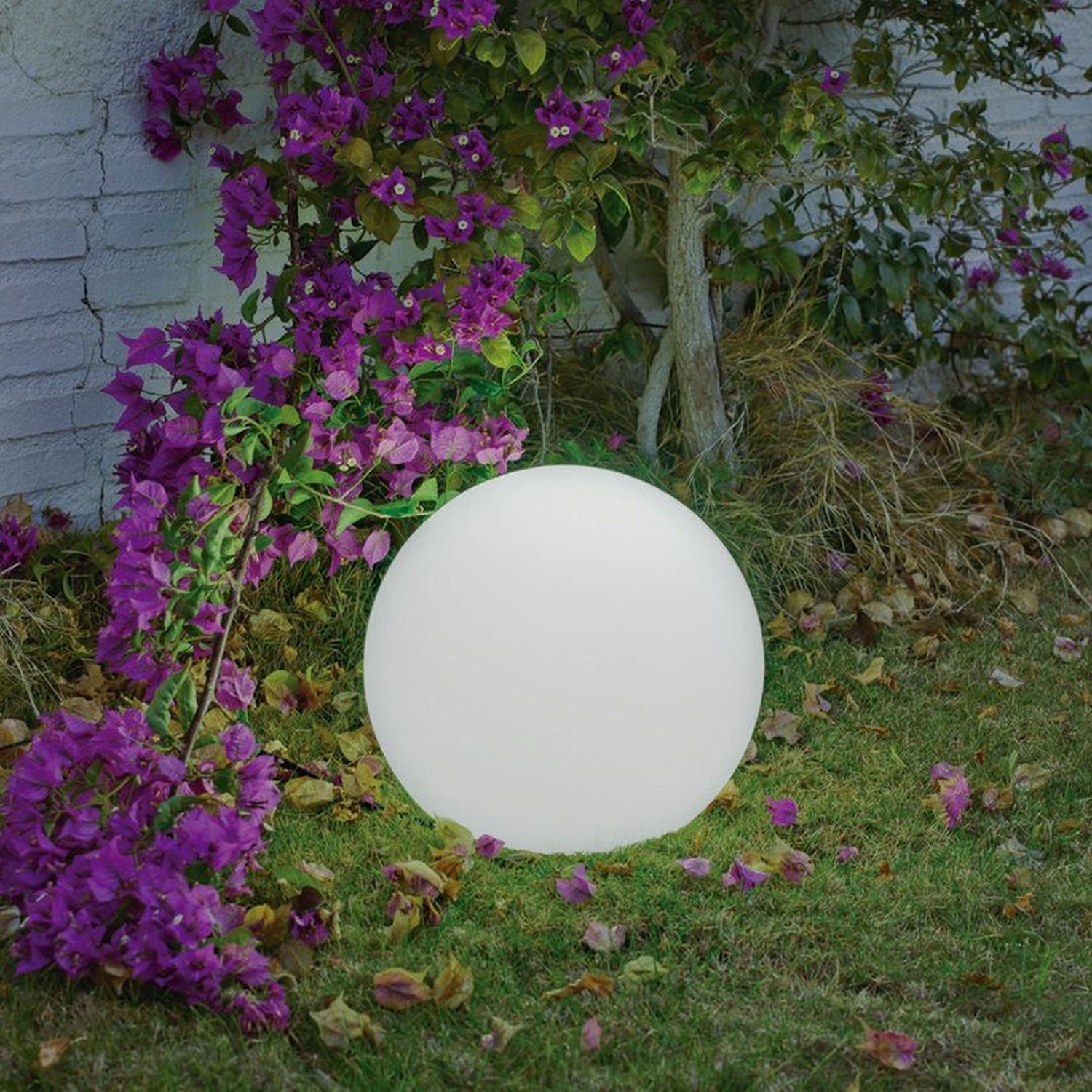 Boule de jardin avec câble Connecteur Blanc IP65 incl. E27 LED Ø 30 cm