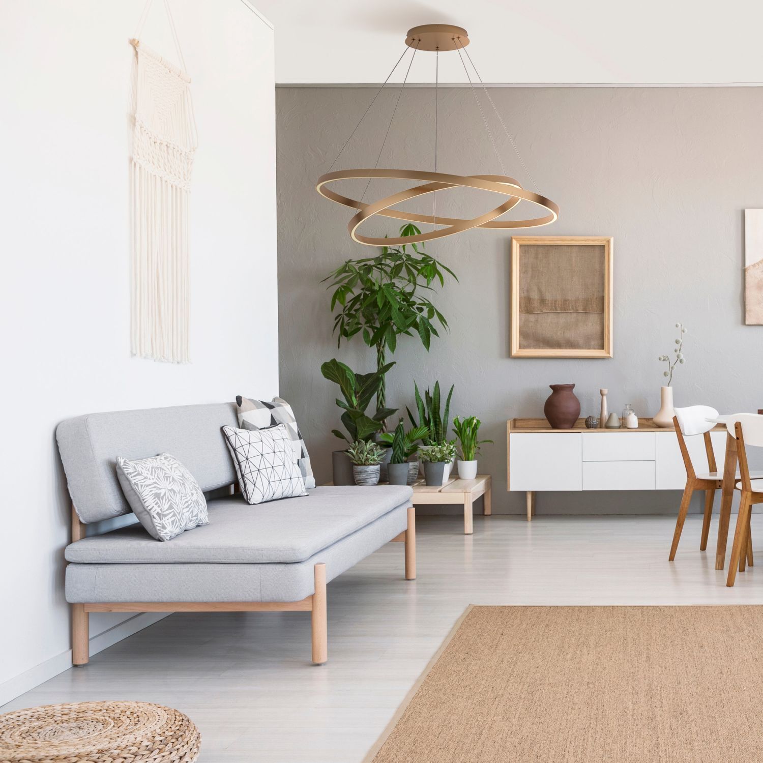 Kronleuchter Aluminium LED Ø 80 cm H: max. 120 cm rund Dekoration für Zuhause, Mobiliar, Kronleuchter, Lampe