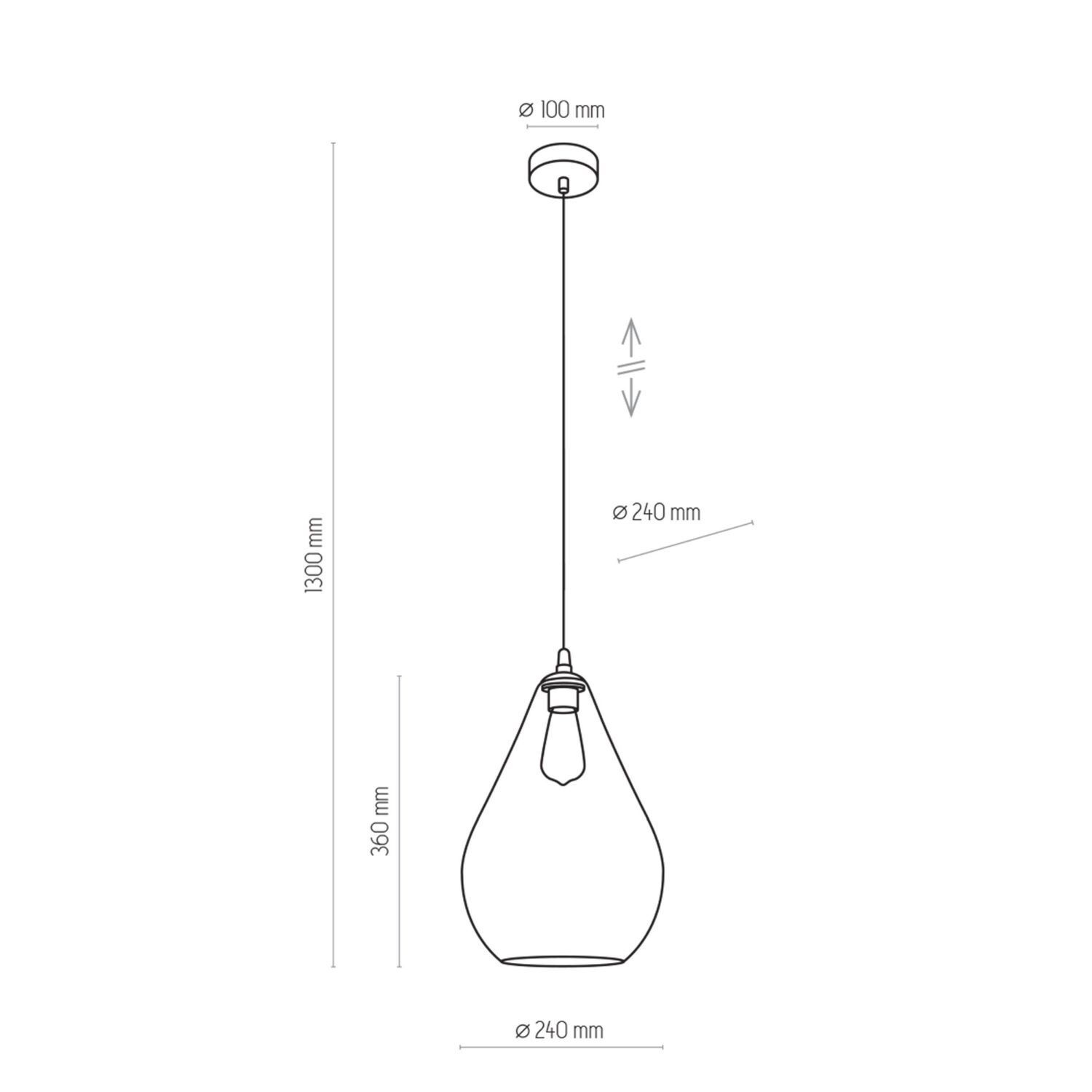 Hängeleuchte in Graphit Schwarz Tropfen Lampe GAWA