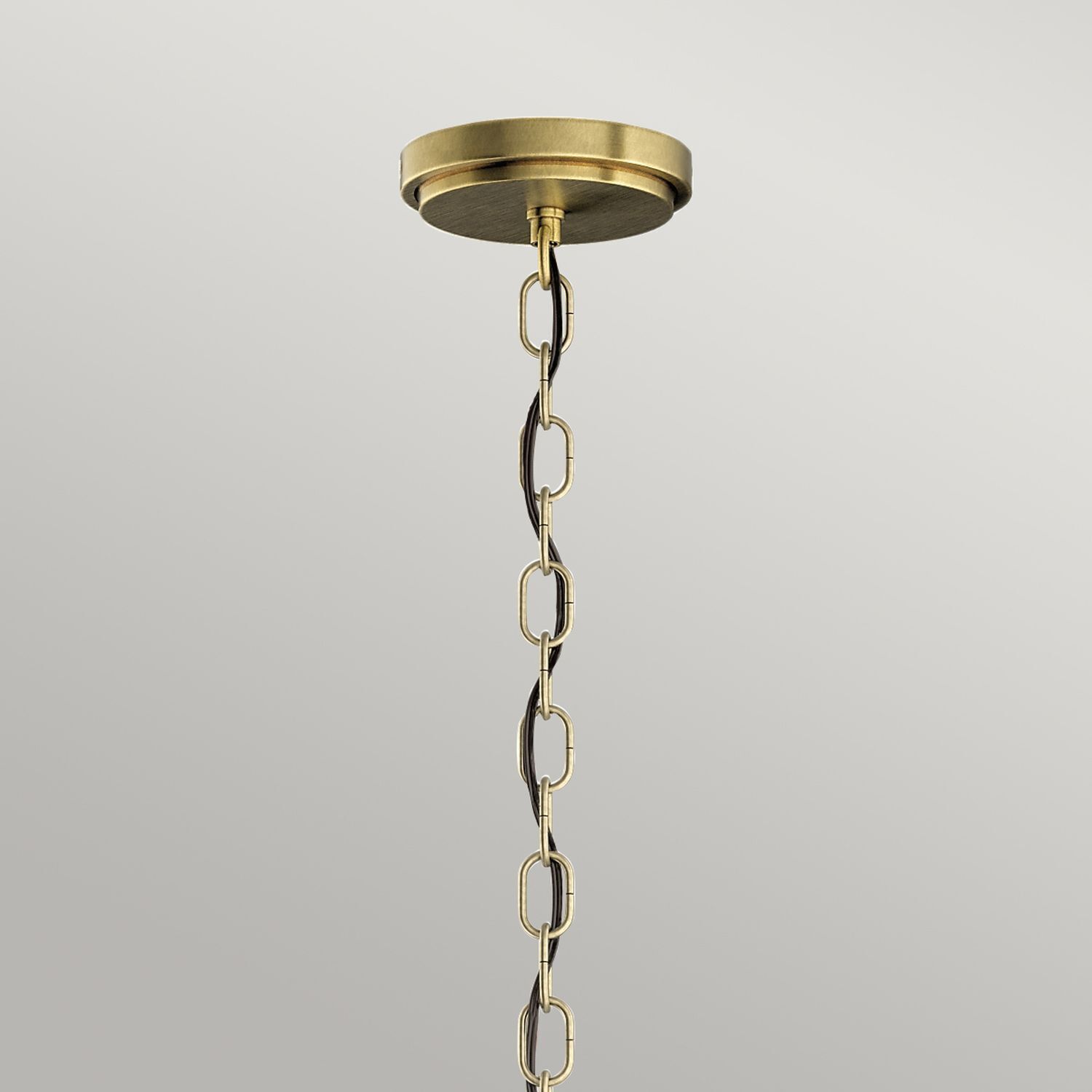 Hängelampe Esszimmer Metall Glas E27 Ø 40,6 cm in Messing Hängelampe, Kette, Metall, Antik Gold, Leuchte