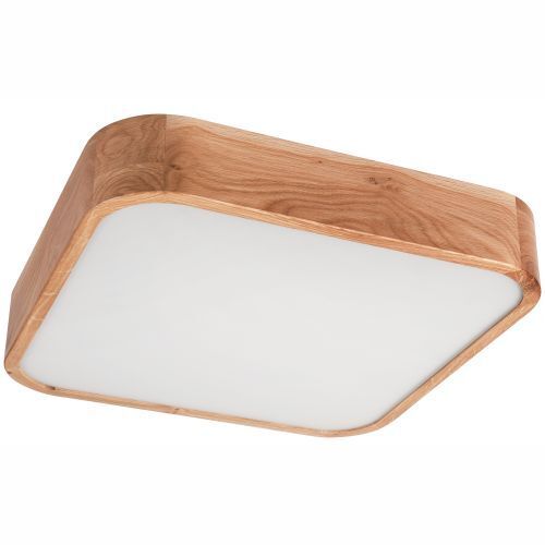 Deckenlampe klein eckig B: 45 cm Holz Metall für 4x E27 Tablett