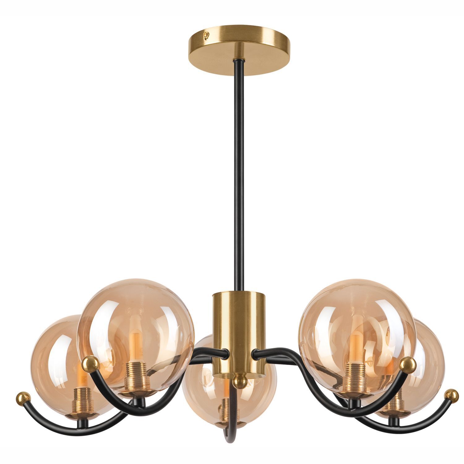 Stilvolle Deckenlampe Glas G9 L:54 cm Kugeln in Gold