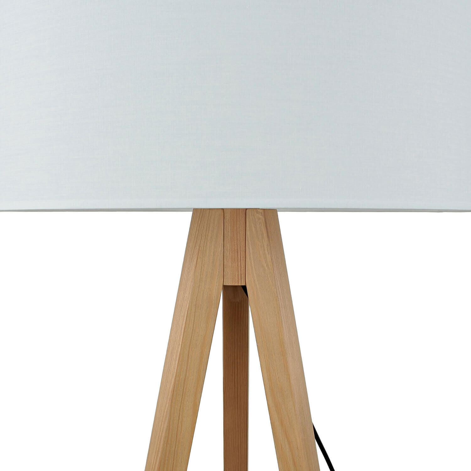 Stehleuchte klein 145 cm Dreibein E27 Stoff Holz Wohnzimmer Lampe, Mobiliar