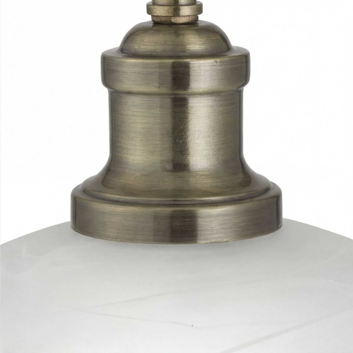 Lampe, Hängelampe, Metall, Brushed Nickel, Glaskugel-/Kuppenschirm