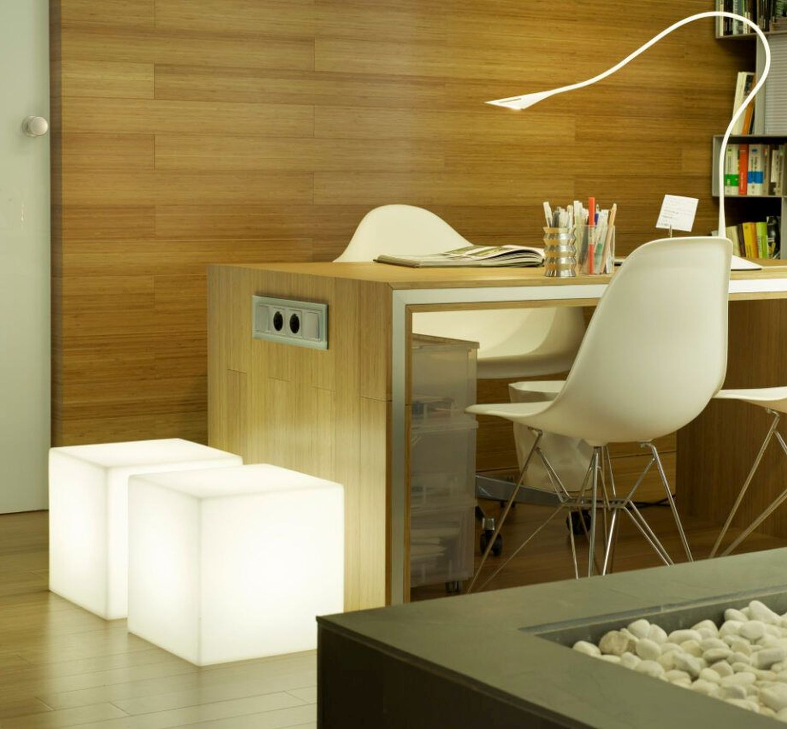 Lampe d'extérieur Câble Connecteur Blanc IP65 incl. E27 LED L : 32 cm Innenarchitektur, Tabelle, Schreibtisch, Holz, Sperrholz